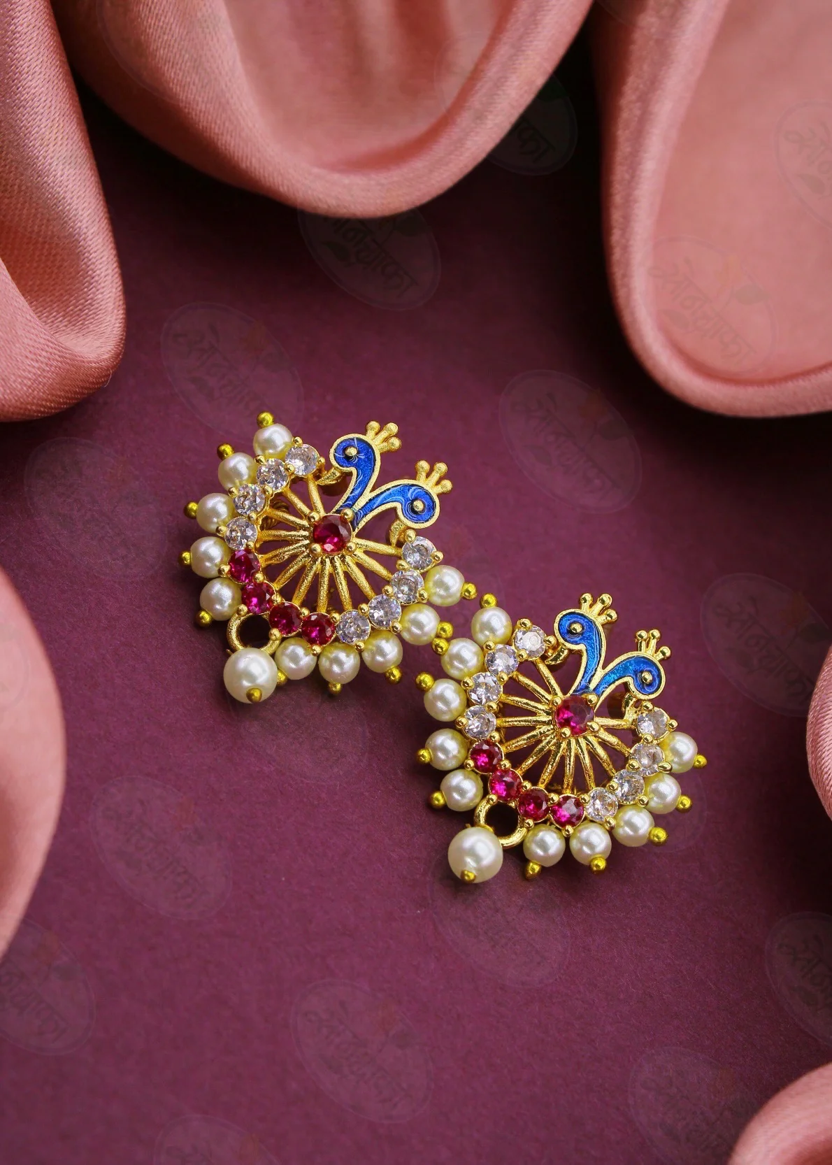 PEACOCK FEATHERS EARRINGS - Image 3