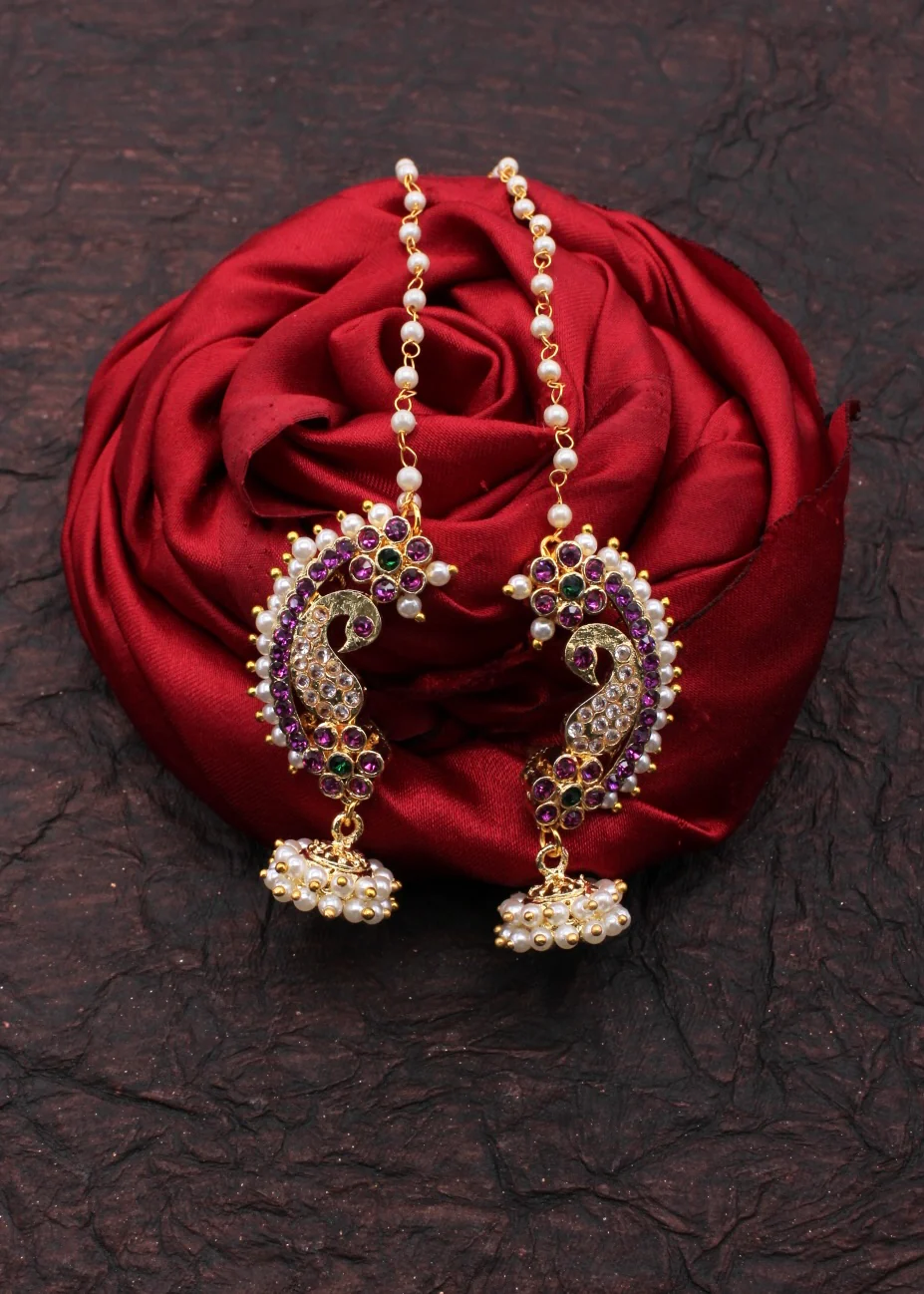 RADIANT FLORAL PEACOCK EAR-CUFFS - Image 4