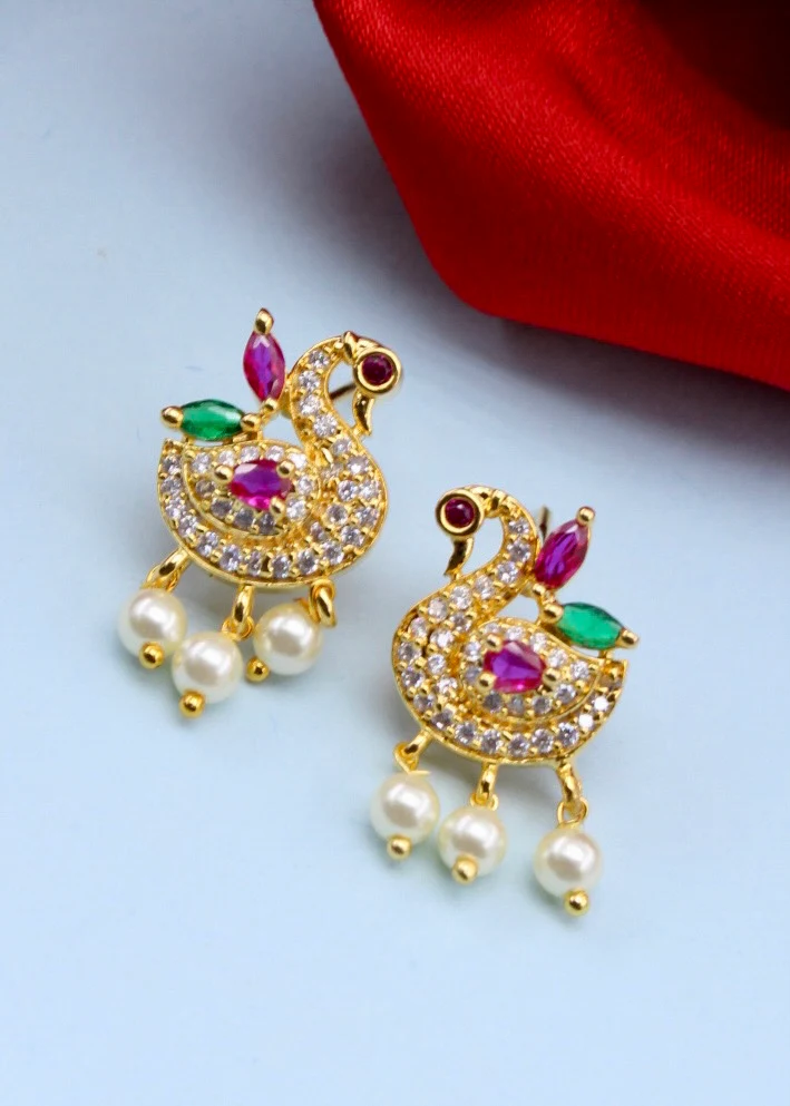 PEAFOWL DESIGNER EARRINGS - Image 5