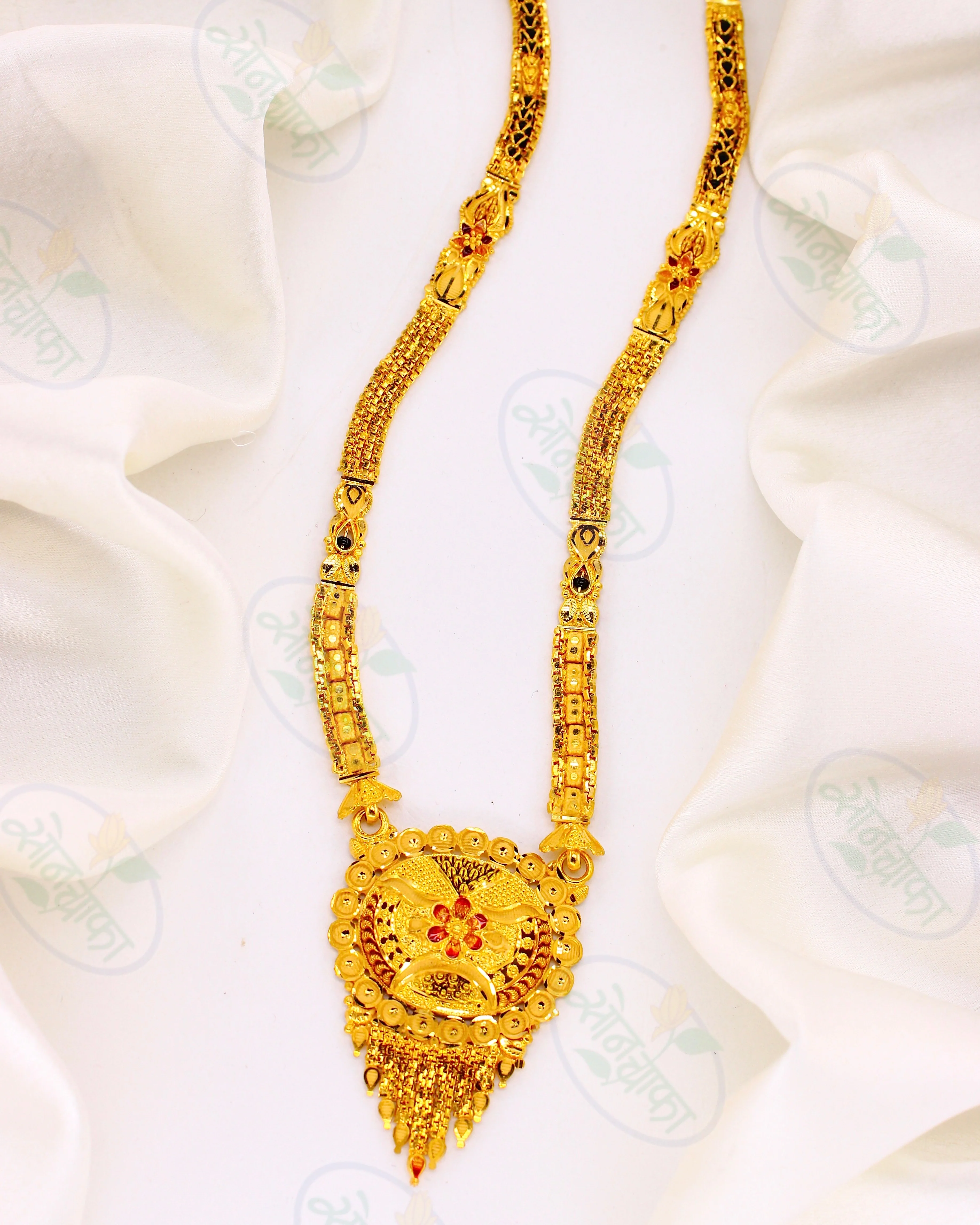 GORGEOUS FLORAL GOLD PLATED MANGALSUTRA - Image 2