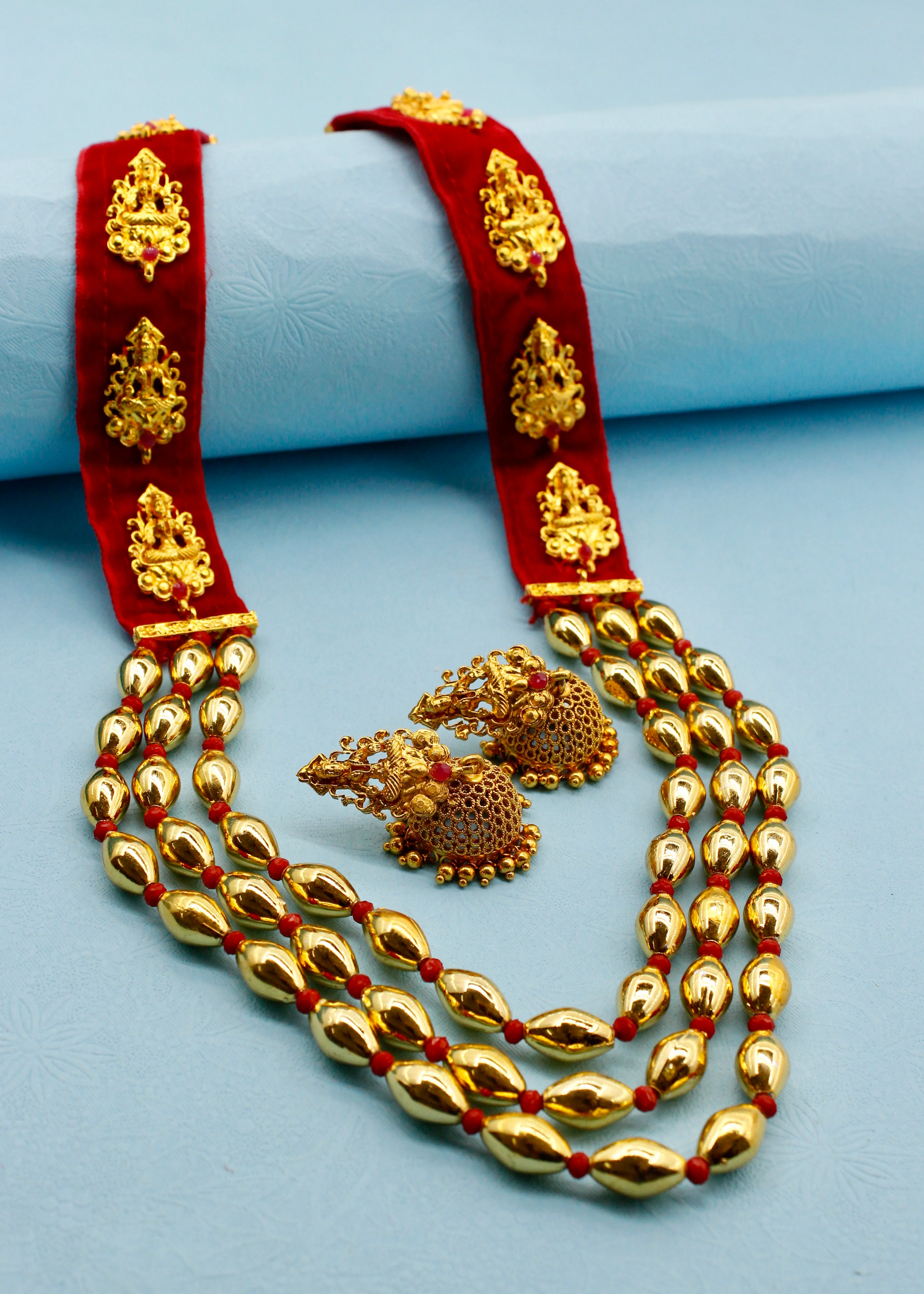 GODDESS LAXMI DHOLKI BEADS NECKLACE - Image 3