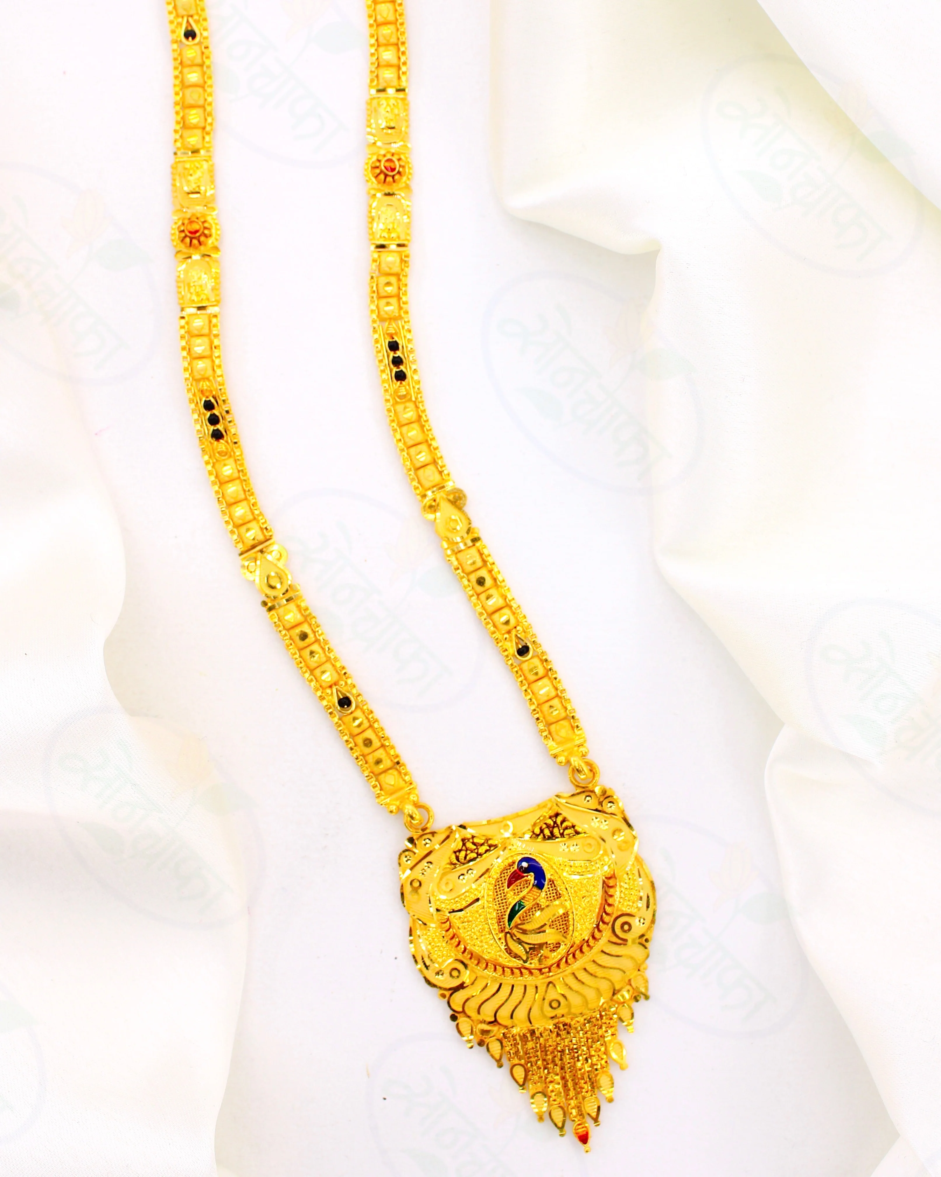 GLEAMING GLOSSY PEACOCK MANGALSUTRA - Image 2
