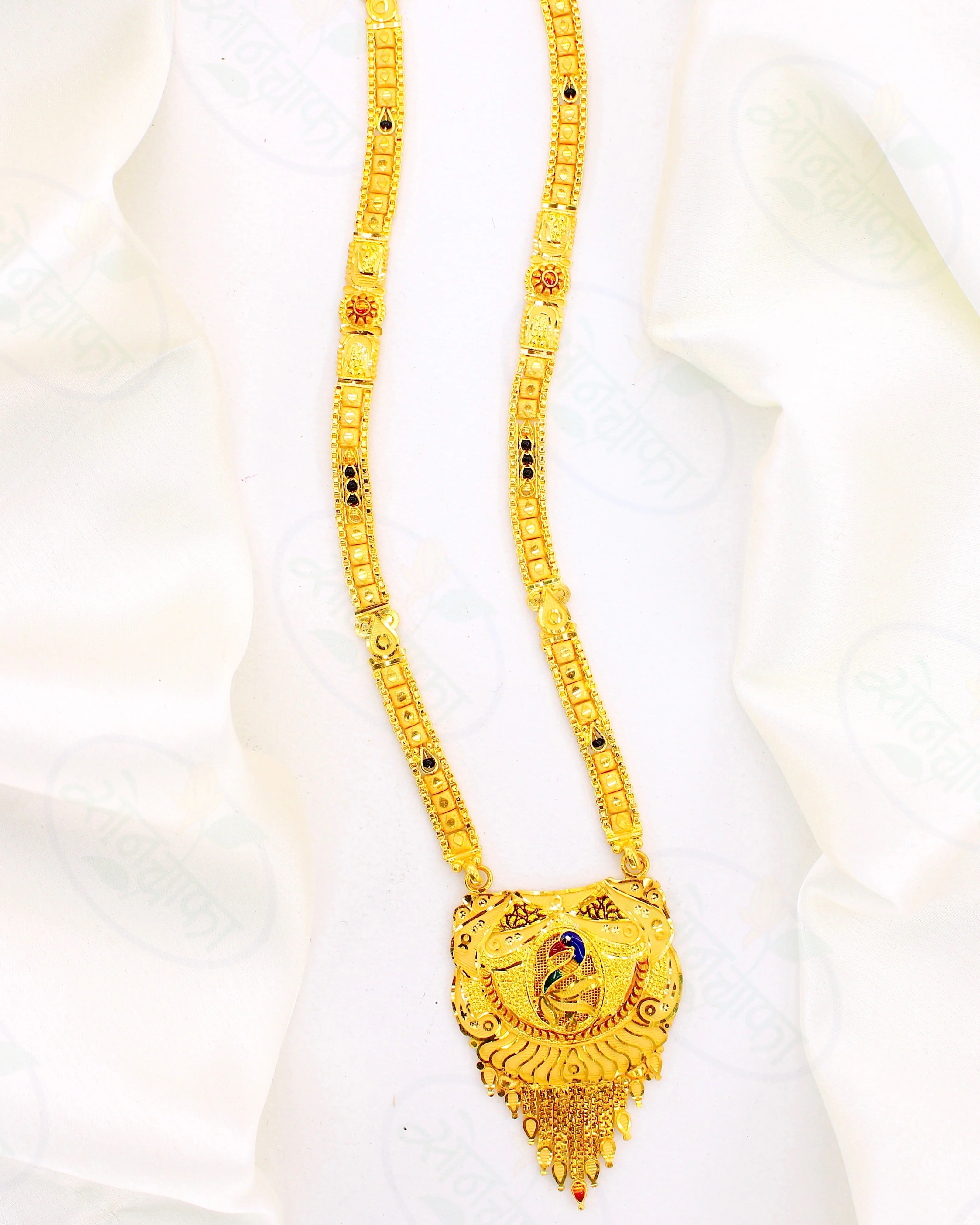 GLEAMING GLOSSY PEACOCK MANGALSUTRA - Image 3
