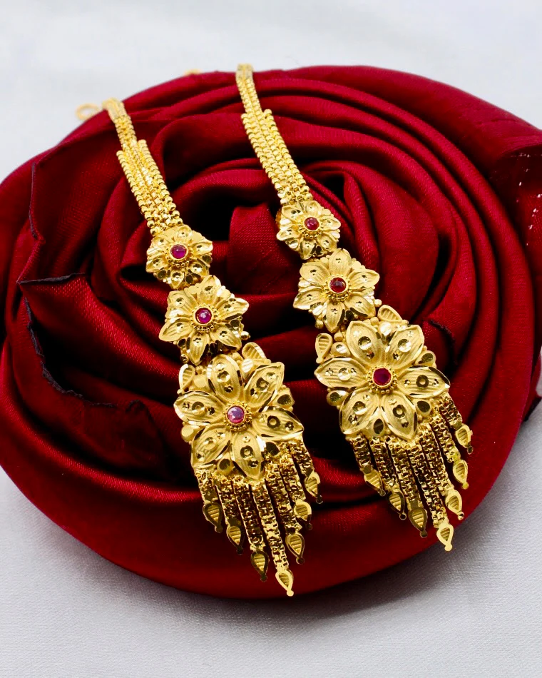 FLOWERET EARRINGS WITH KANCHAIN - Image 4