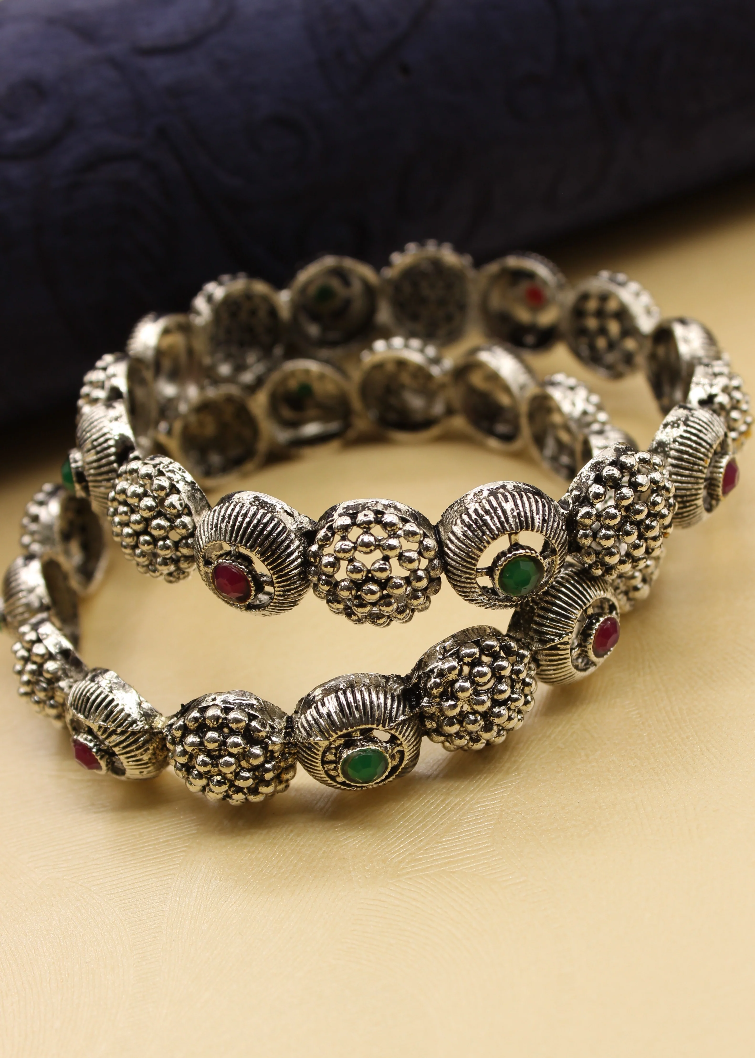 FANCY OXIDISED BEADS BANGLES - Image 3