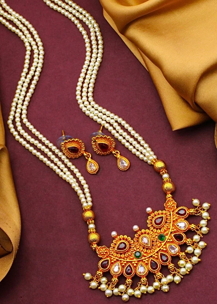CHAIN PEARL BEADS NECKLACE