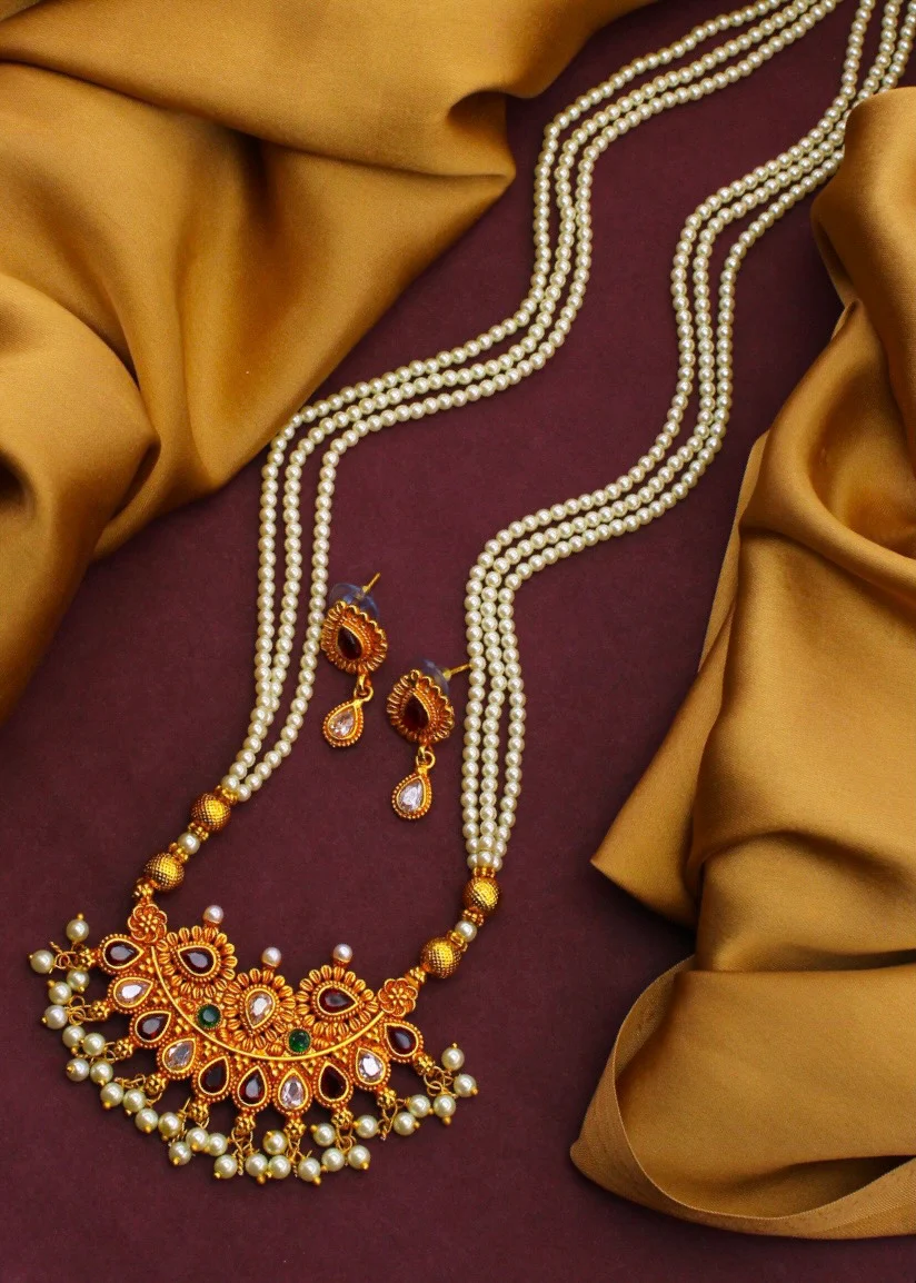 CHAIN PEARL BEADS NECKLACE - Image 2