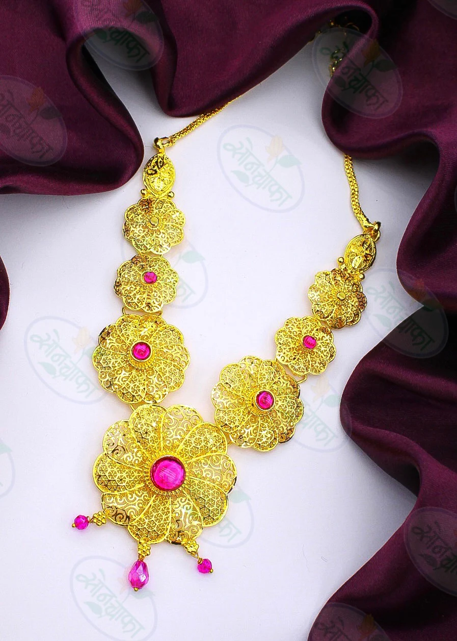 DESIGNER FLORAL NECKLACE - Image 2