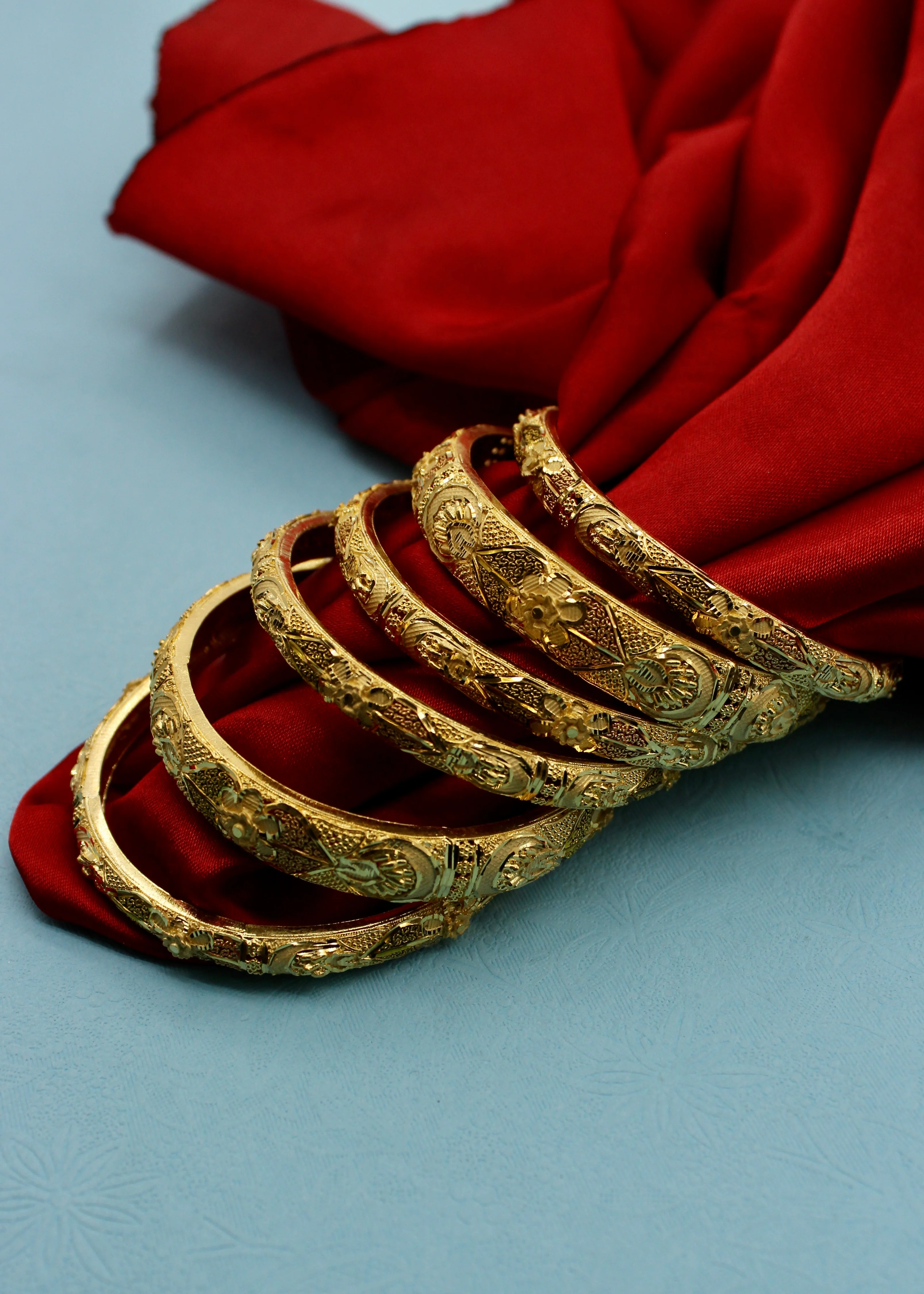 MARVELLOUS MINAKARI GOLDEN BANGLES - Image 4