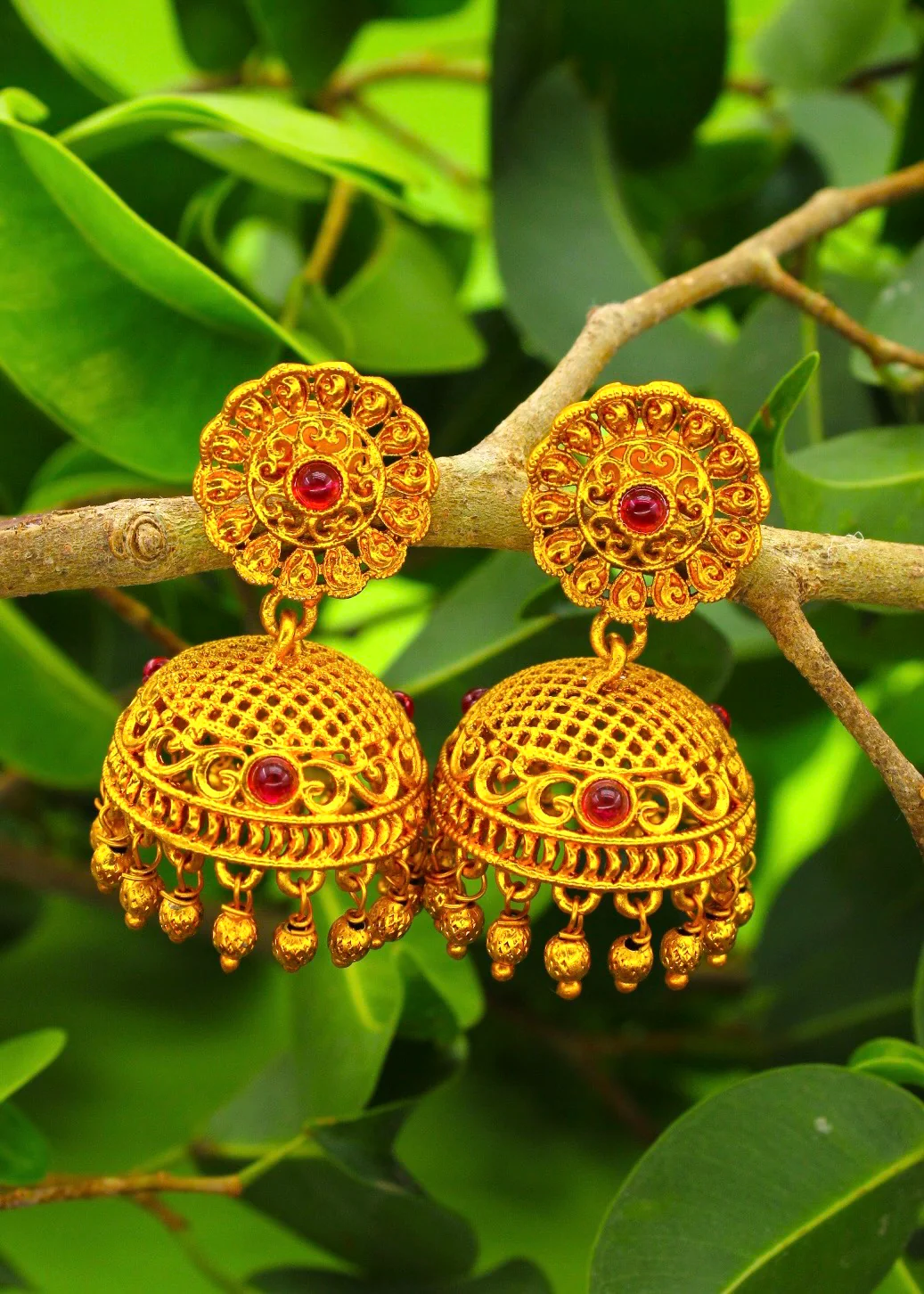 FLORAL JHUMKI EARRINGS - Image 3