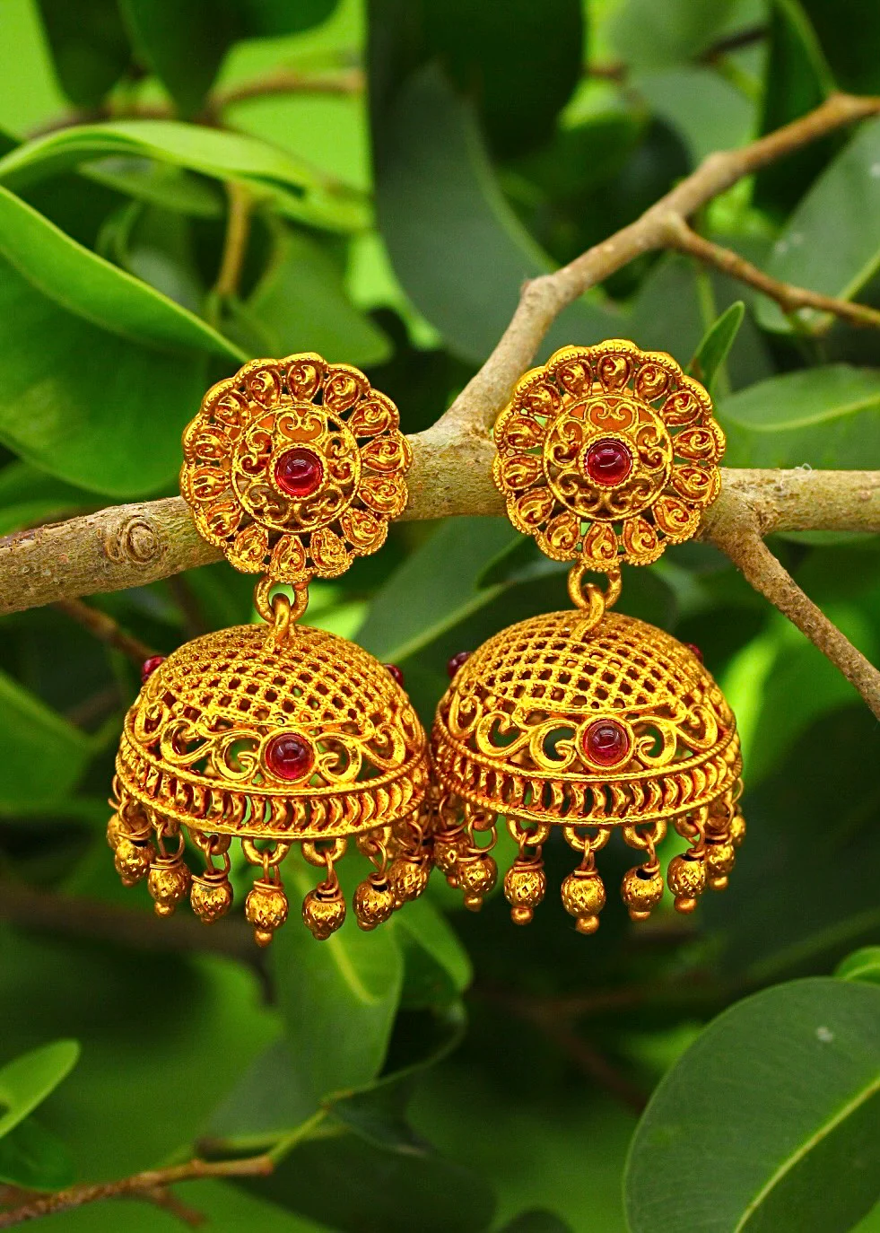 FLORAL JHUMKI EARRINGS - Image 4