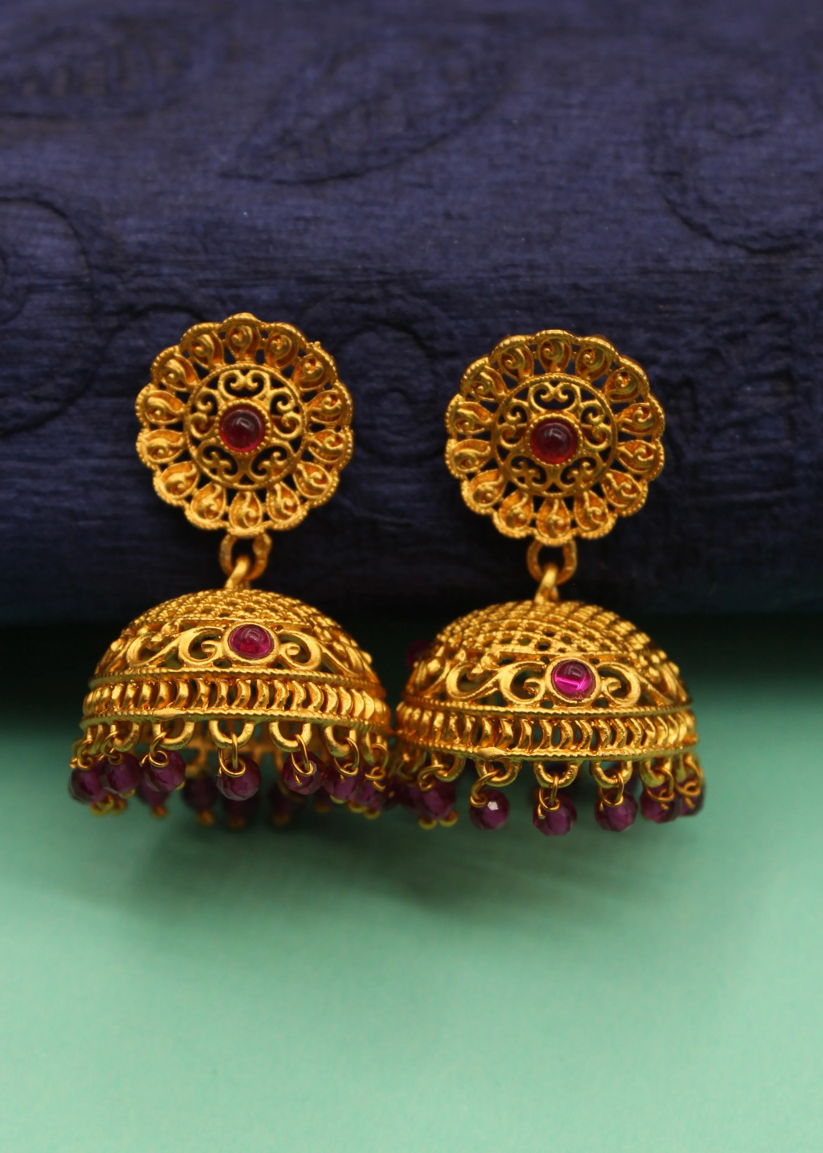 FLORAL JHUMKI EARRINGS - Image 7