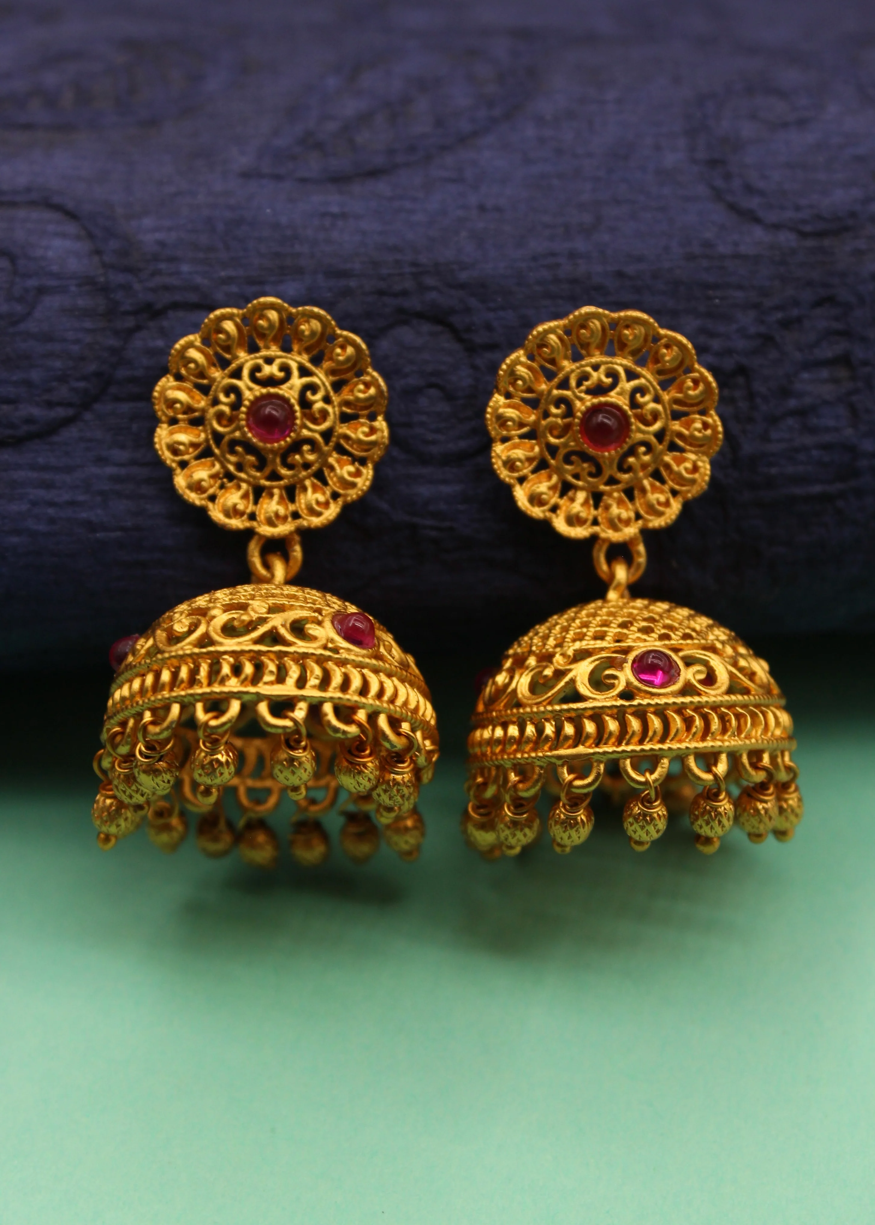 FLORAL JHUMKI EARRINGS - Image 9