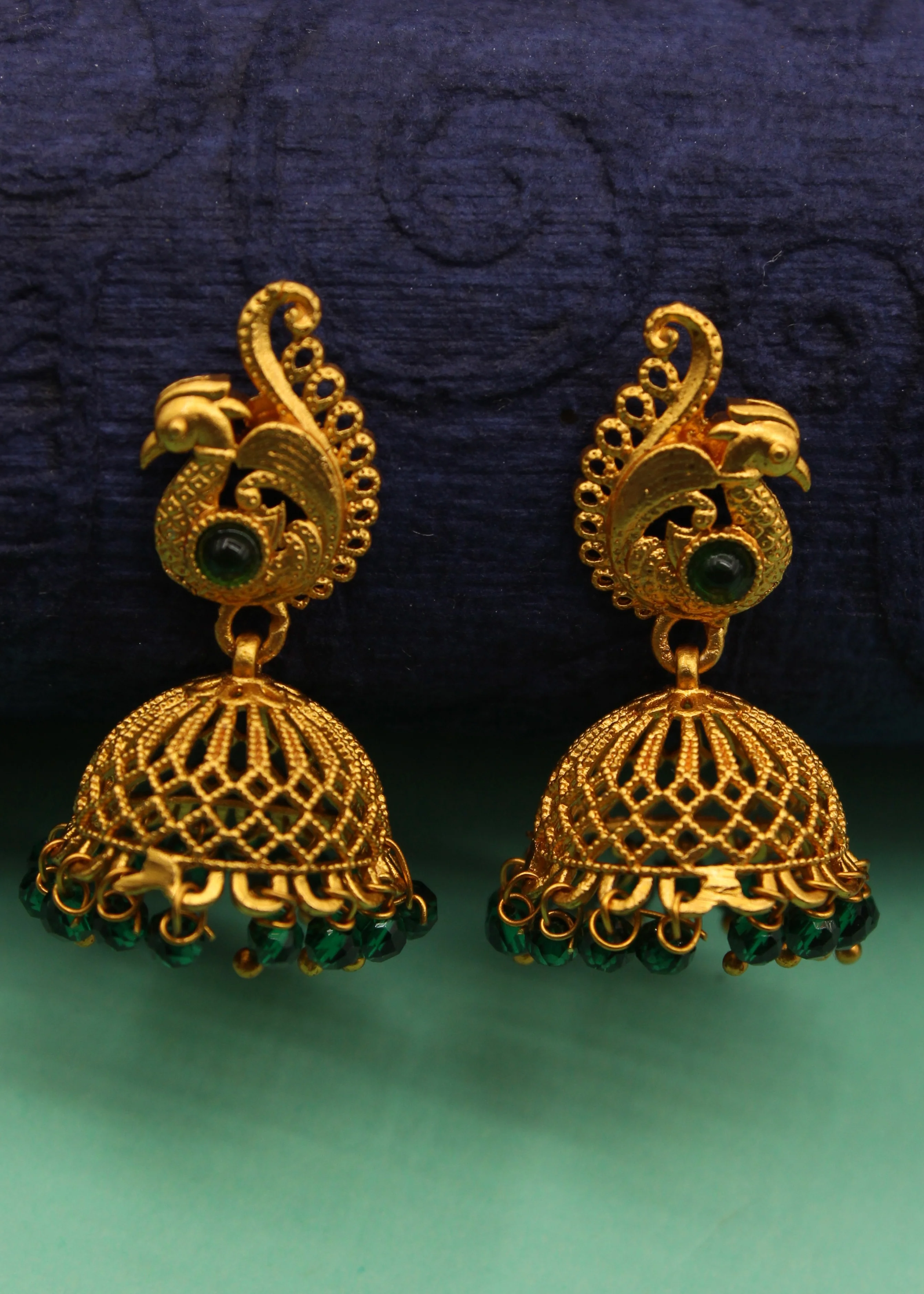 BEAUTIFUL PEACOCK JHUMKI EARRINGS - Image 6
