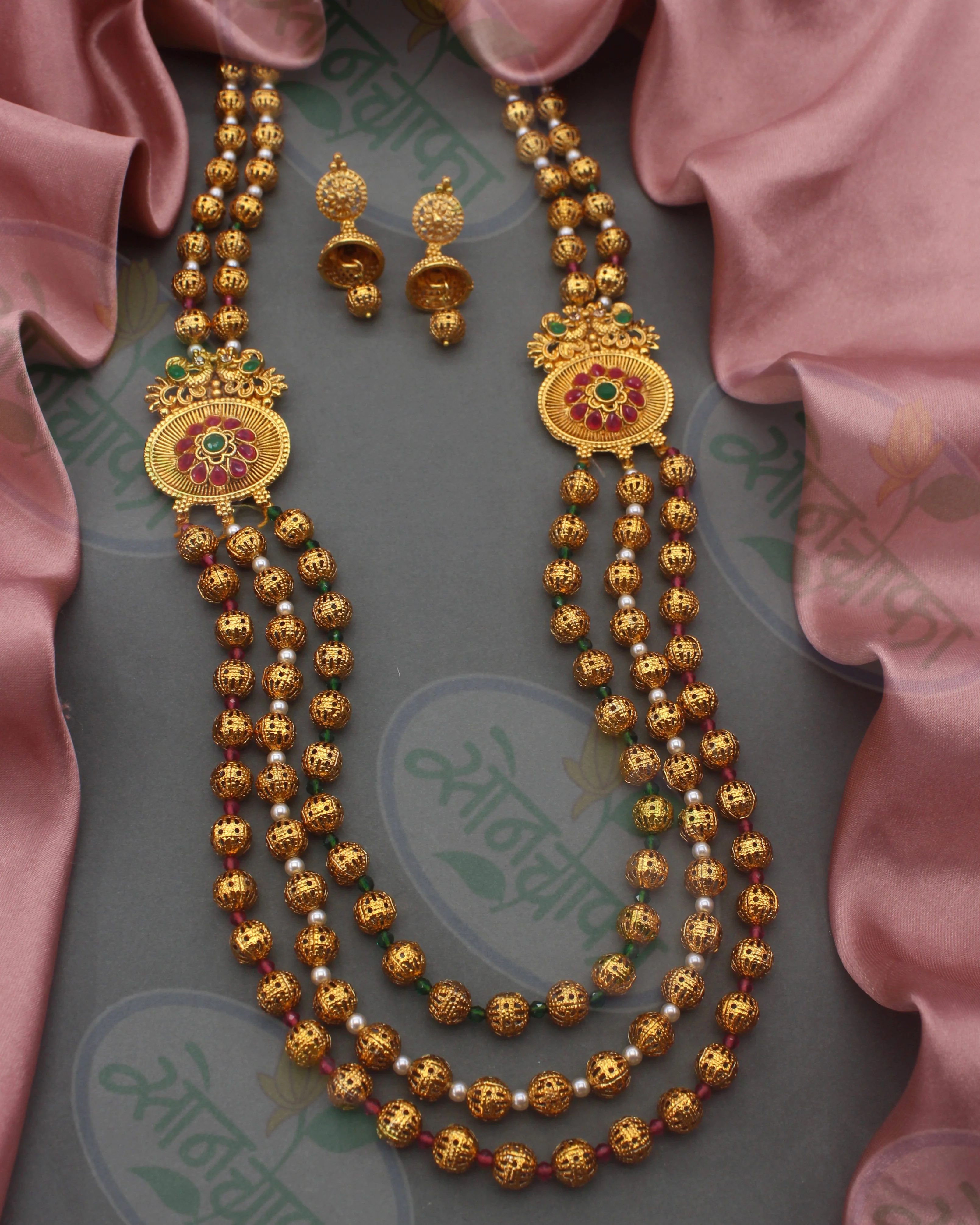 DESIGNER GOLDEN BEADS NECKLACE - Image 2