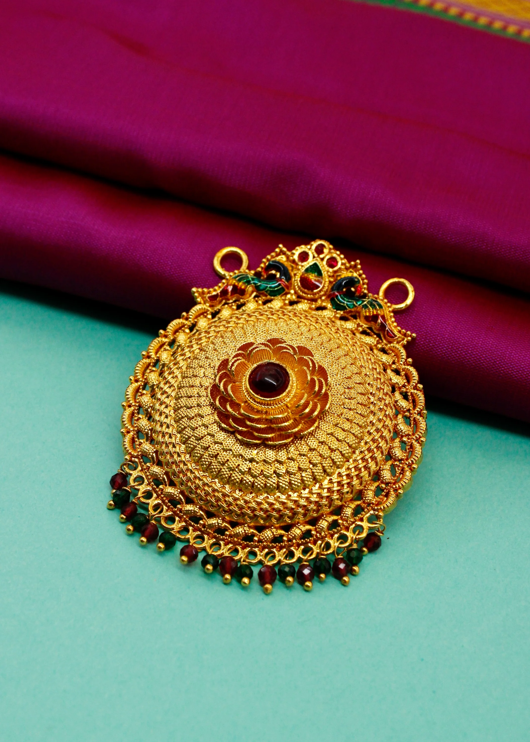 PEACOCK WITH FLORAL PENDANT - Image 3