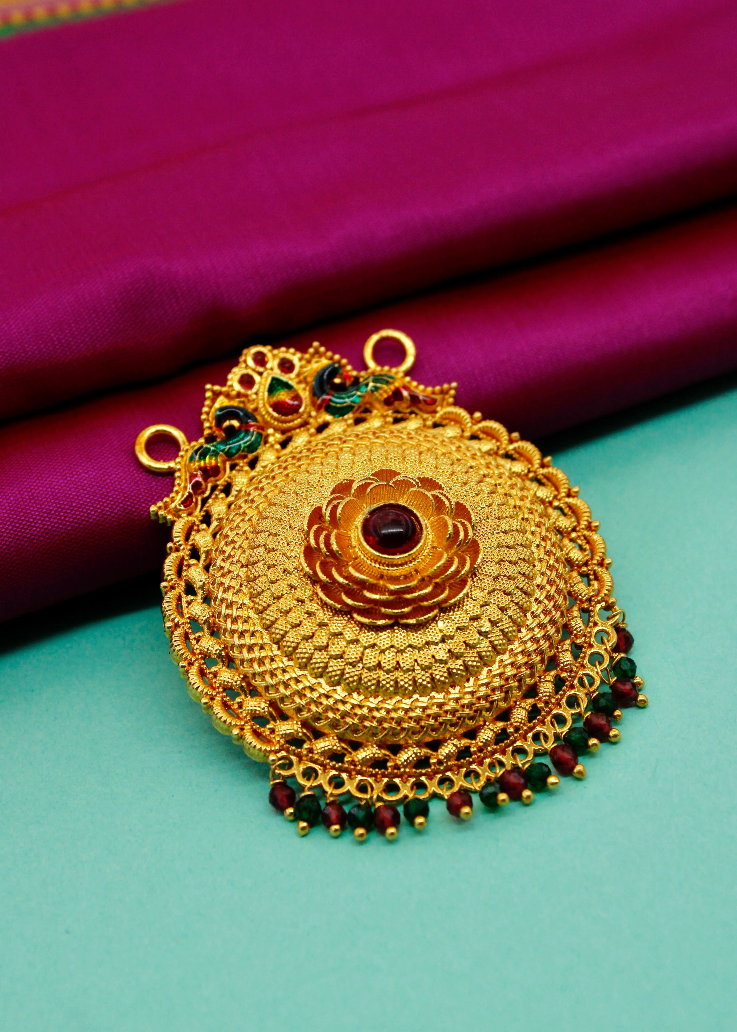 PEACOCK WITH FLORAL PENDANT - Image 5