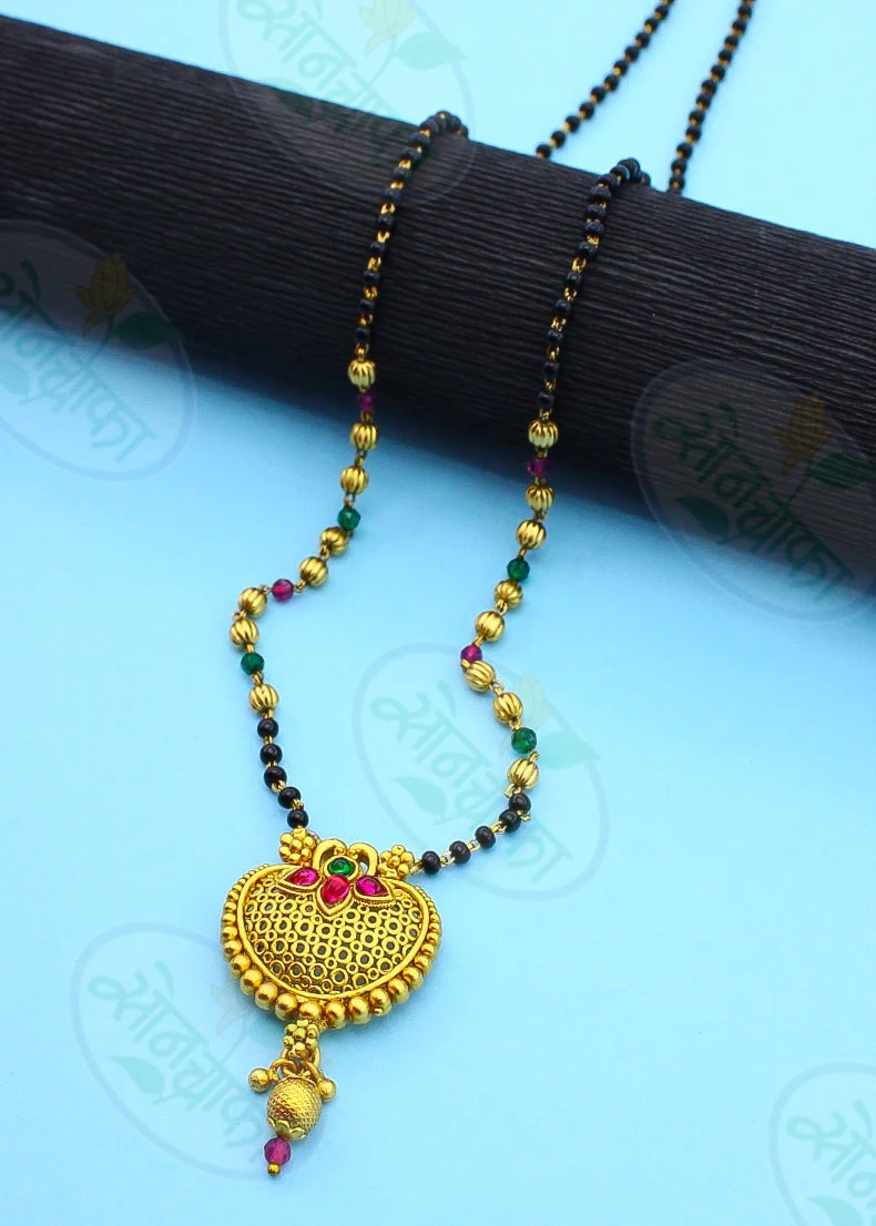 IMPERIOUS PEACOCK RAJWADI MANGALSUTRA - Image 3