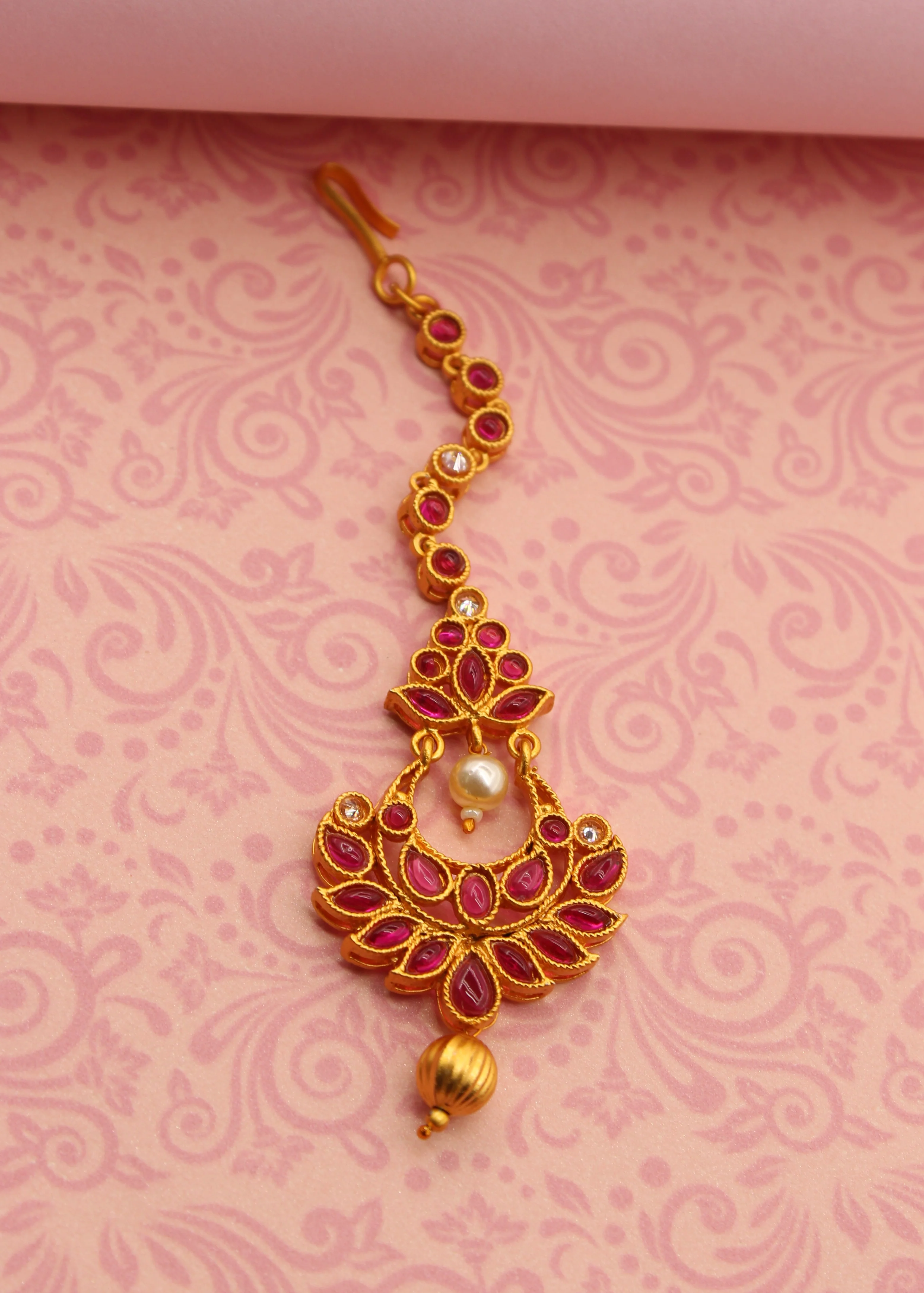 CHARMING PINK - GREEN STONE BINDI - Image 6