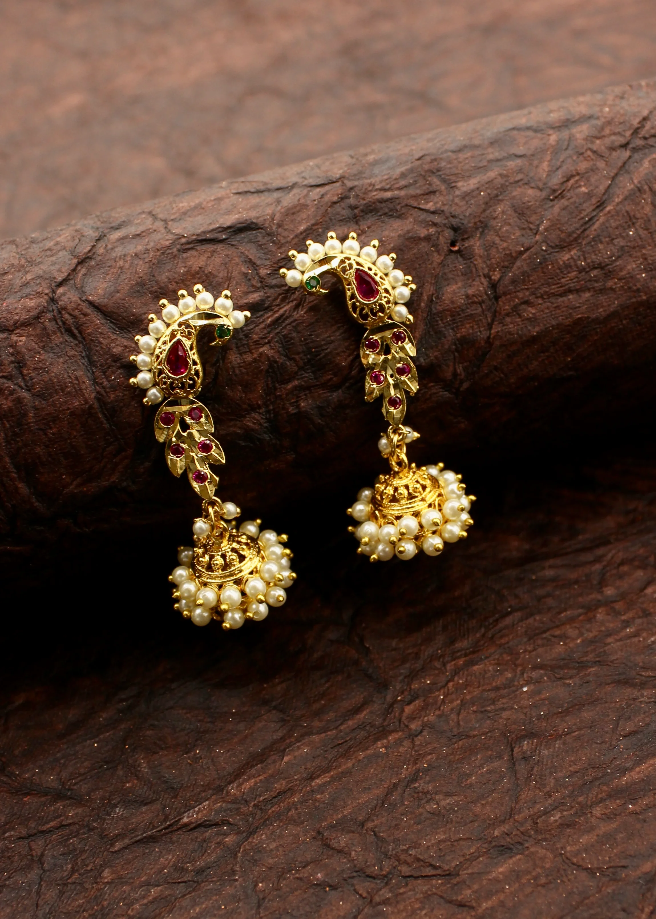 TRADITIONAL PEACOCK MOTI JHUMKI