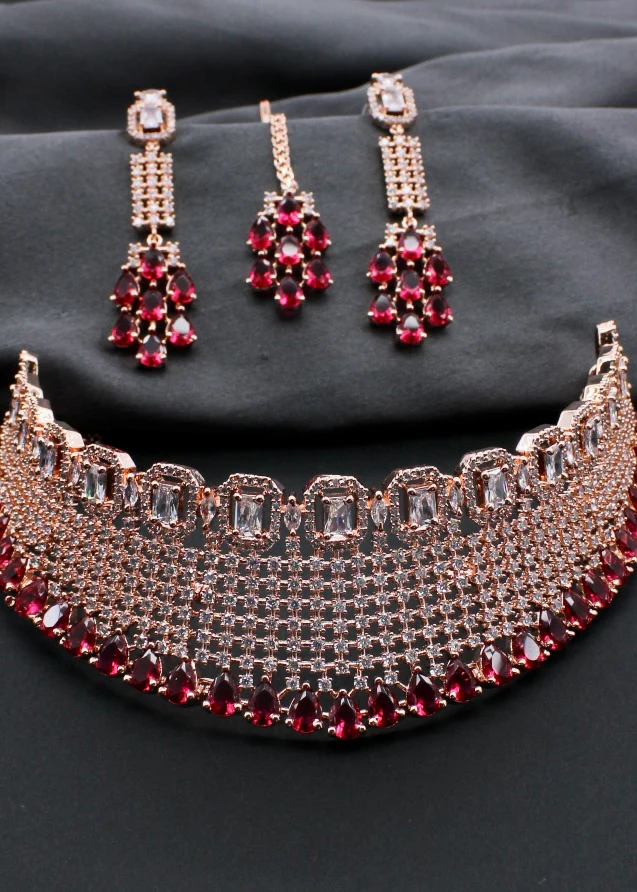 TEXTURED DIA BRIDAL NECKLACE - Image 2