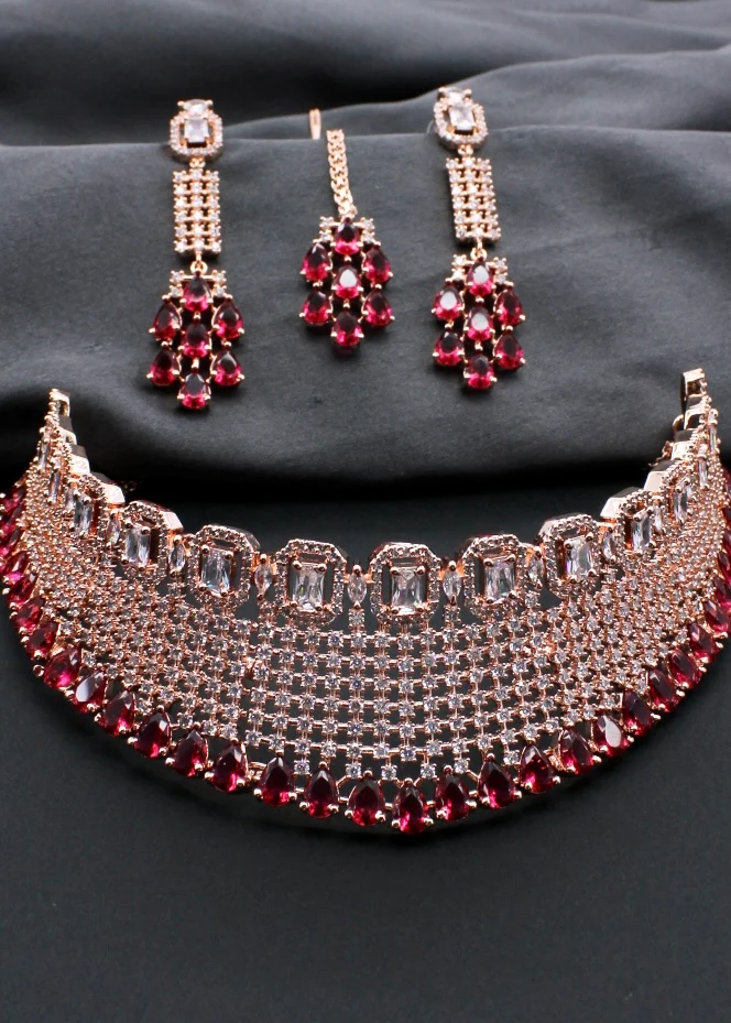 TEXTURED DIA BRIDAL NECKLACE - Image 8