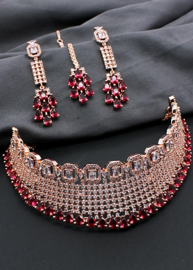 TEXTURED DIA BRIDAL NECKLACE - Image 9