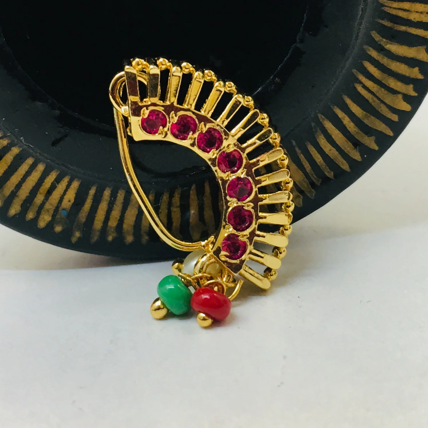 DESIGNER GOLD FINISH NATH - Image 3