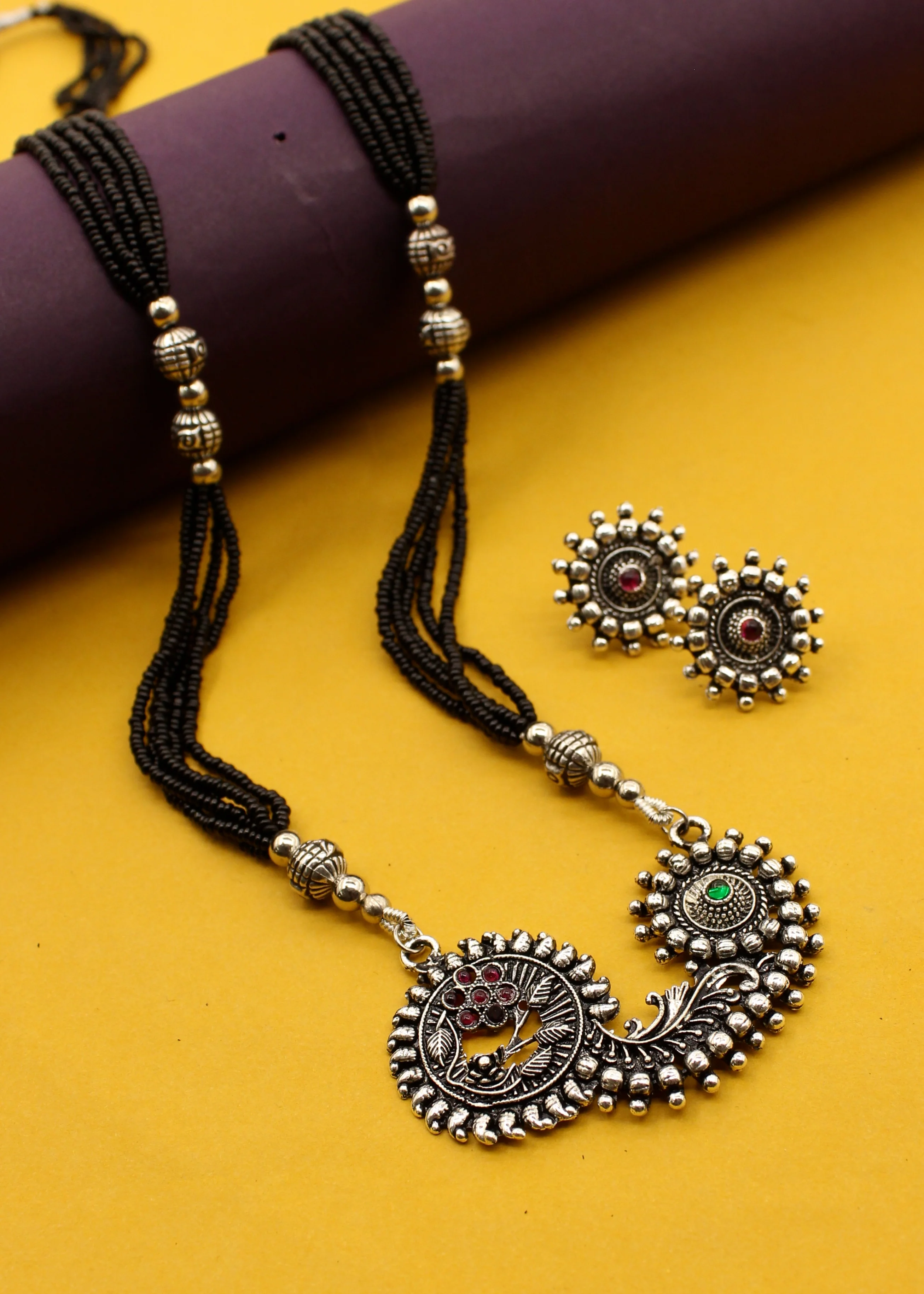TEXTURED OXIDISED MANGALSUTRA - Image 2
