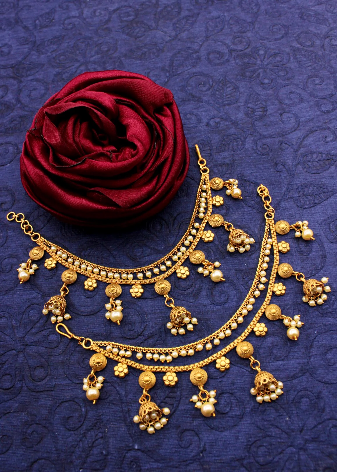 MATTE FLORAL PEARL BEADS KANCHAIN - Image 4