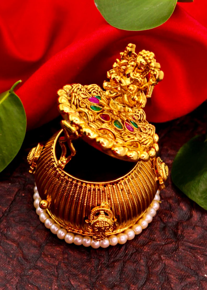 GANESHA DESIGNER PEARL BEADED KARANDA - Image 3