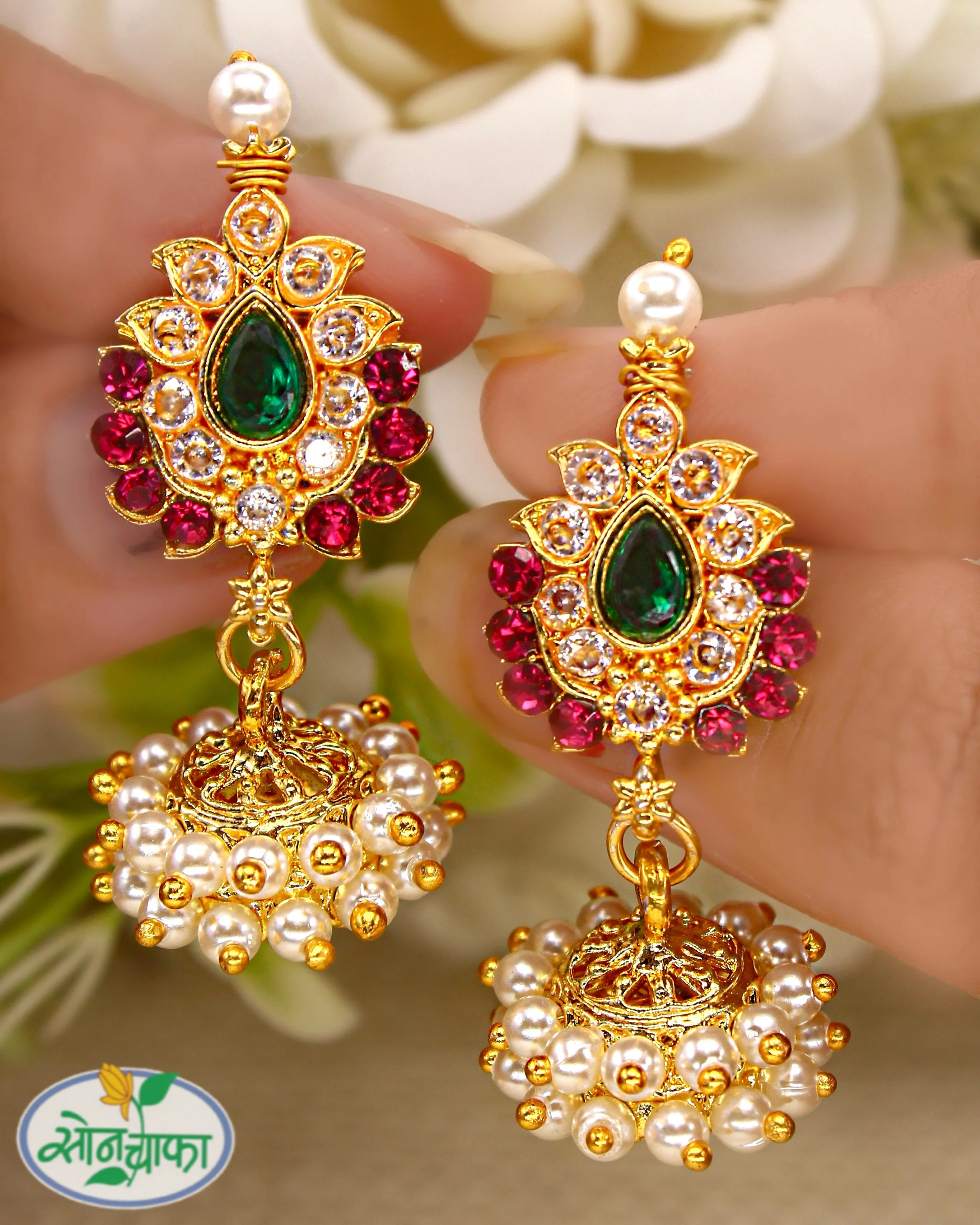 BRILLIANT MOTI JHUMKA