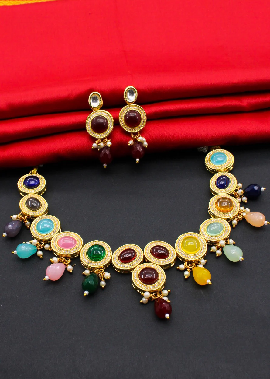 MULTI COLOUR STONE NECKLACE - Image 22