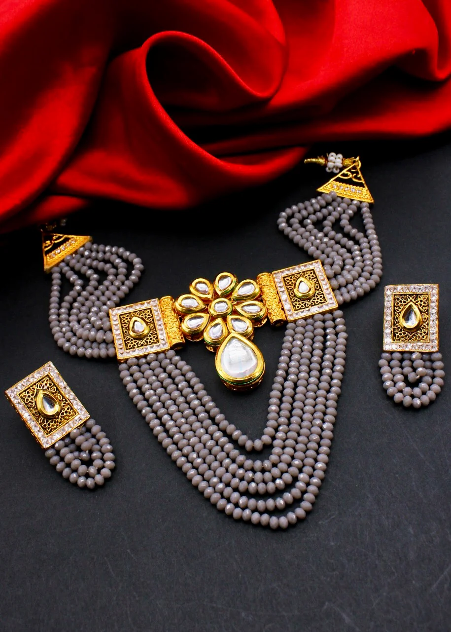 FLORAL KUNDAN NECKLACE - Image 4