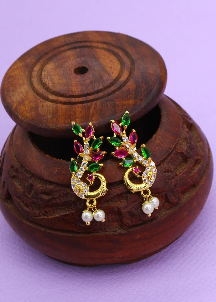 OPULENT PEACOCK EARRINGS - Image 2