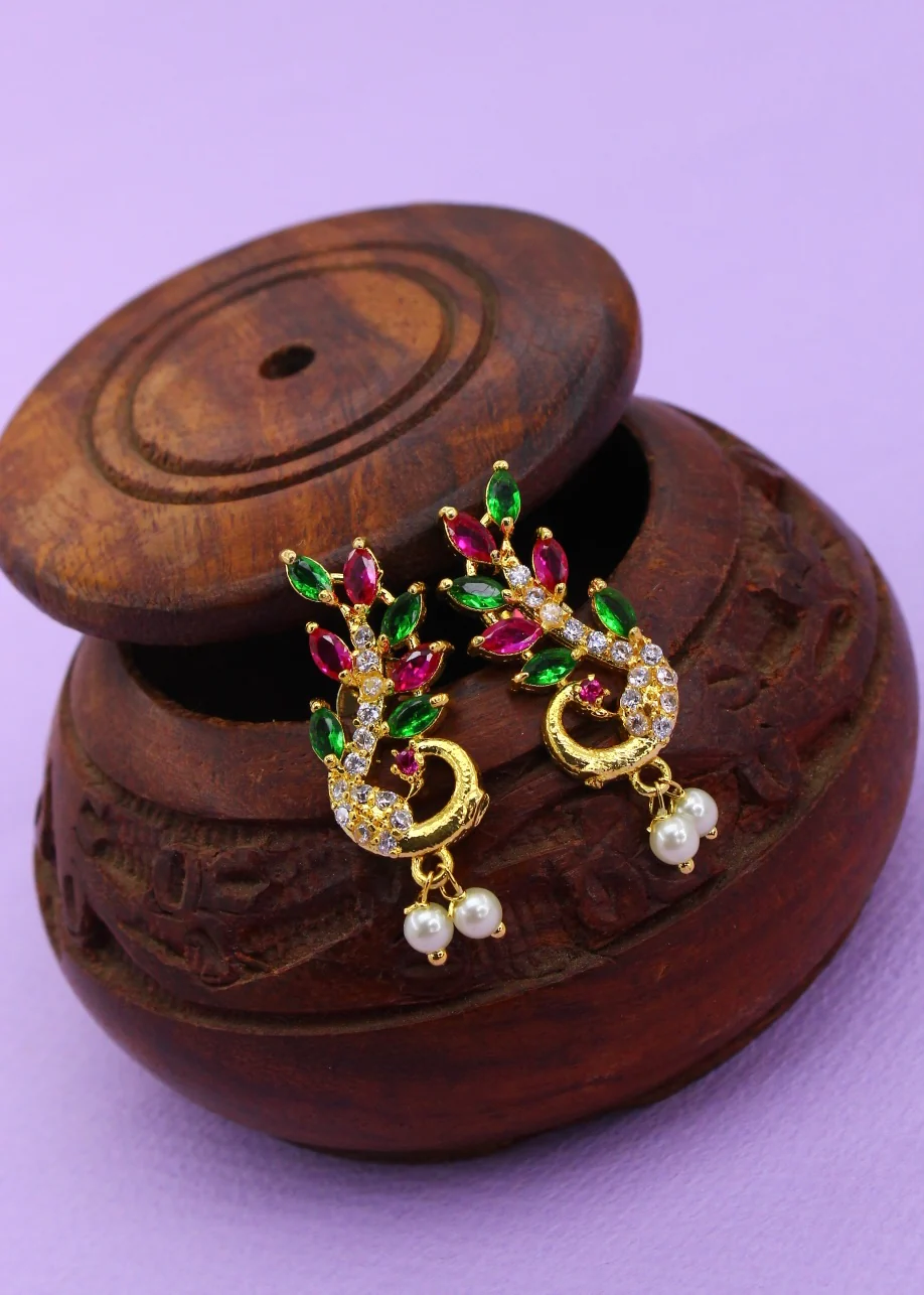 OPULENT PEACOCK EARRINGS - Image 5