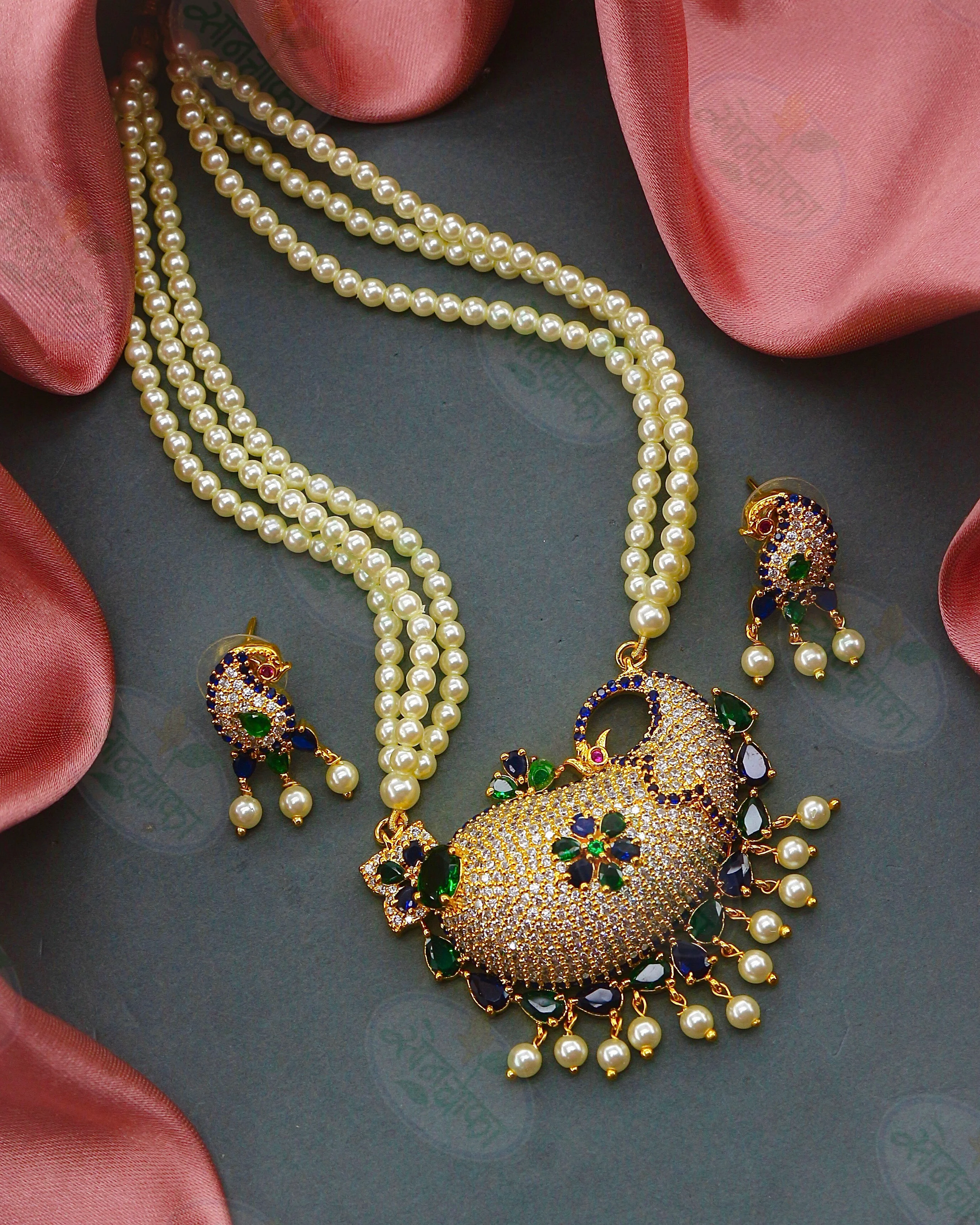 EXQUISITE PEACOCK MOTI NECKLACE - Image 7