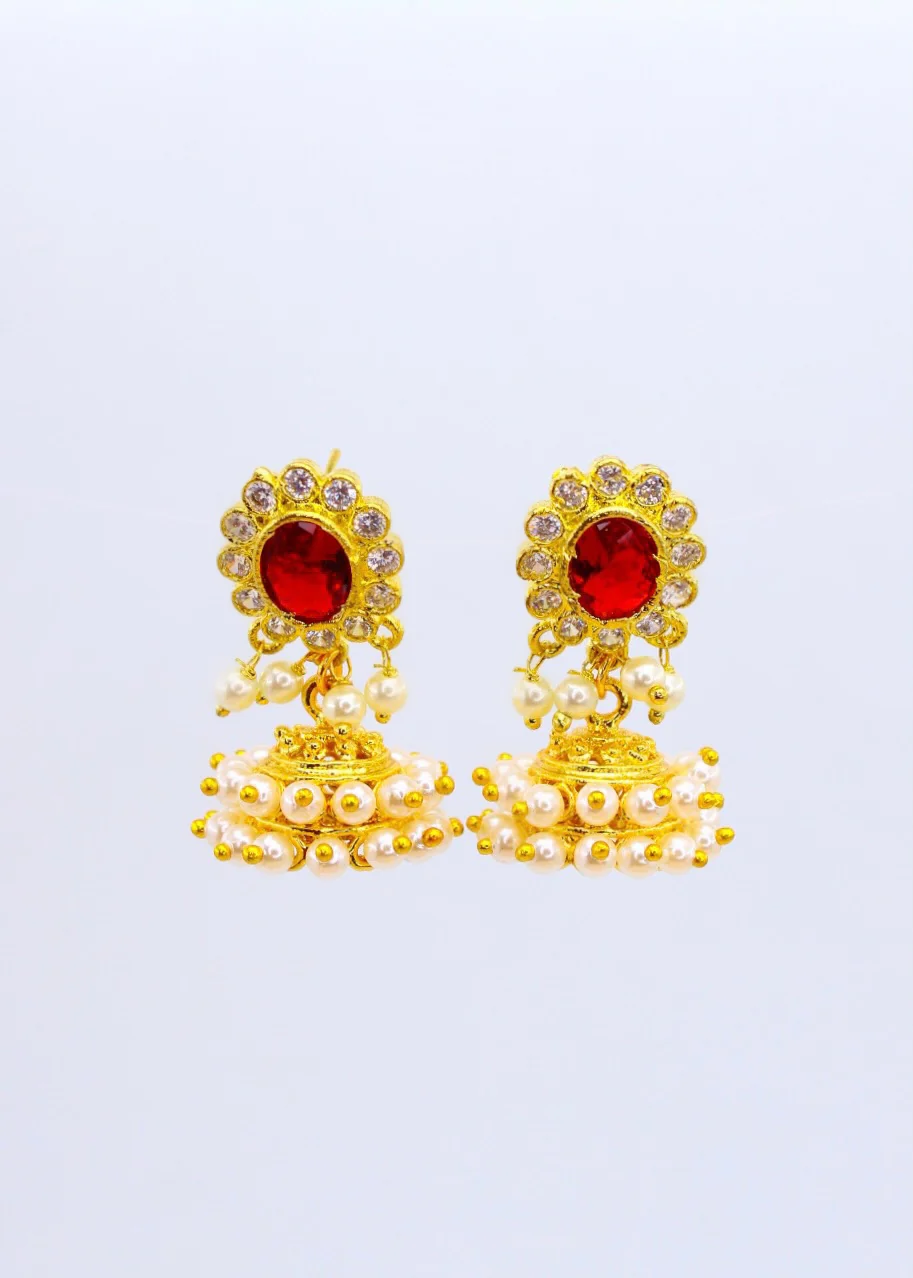 OVAL SHAPE JHUMKI EARRINGS - Image 4