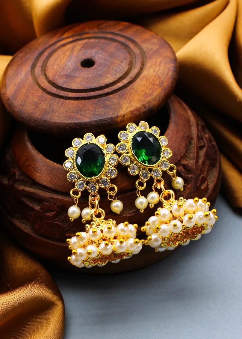 OVAL SHAPE JHUMKI EARRINGS - Image 6