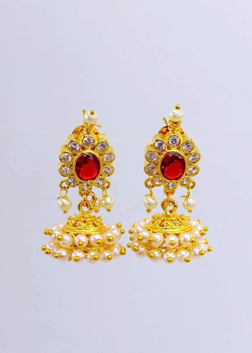 PREETY MOTI JHUMKI EARRINGS - Image 2