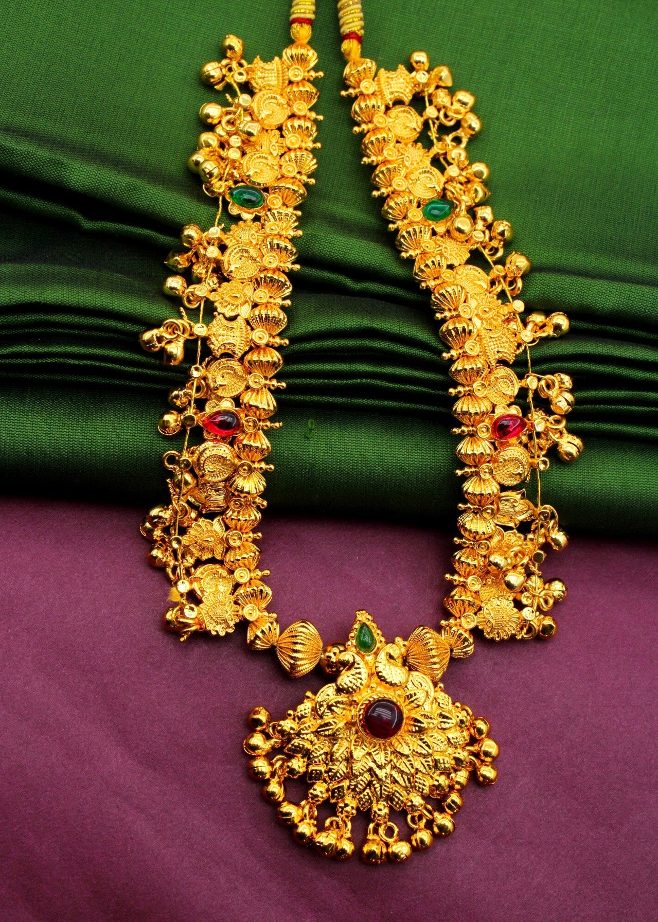 LEAFY PEACOCK KOLHAPURI SAAJ - Image 5