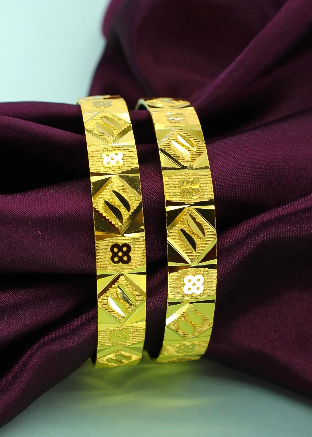GLOSSY GOLD PLATED BANGLES - Image 2