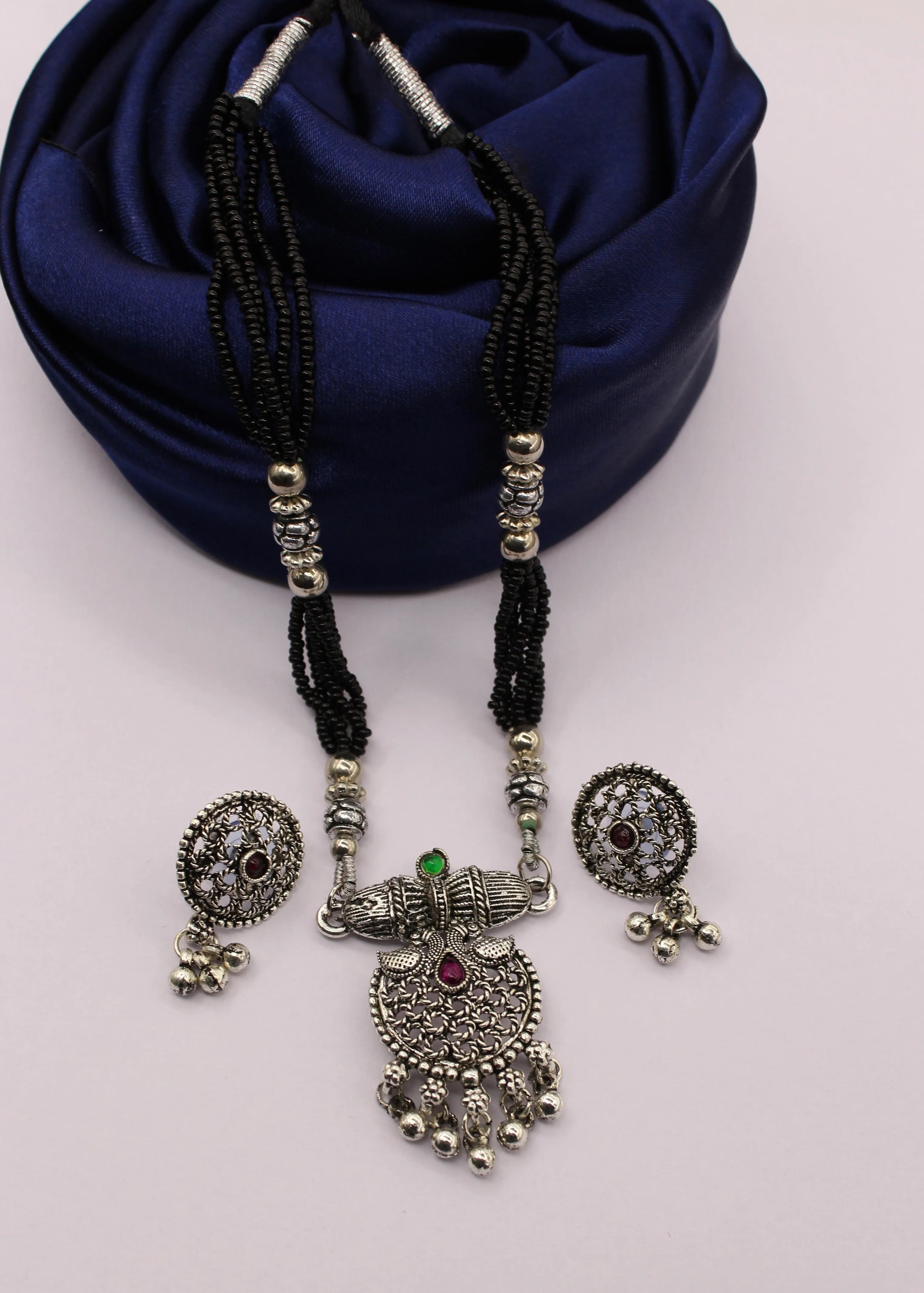 PEACOCK OXIDISED MANGALSUTRA - Image 2