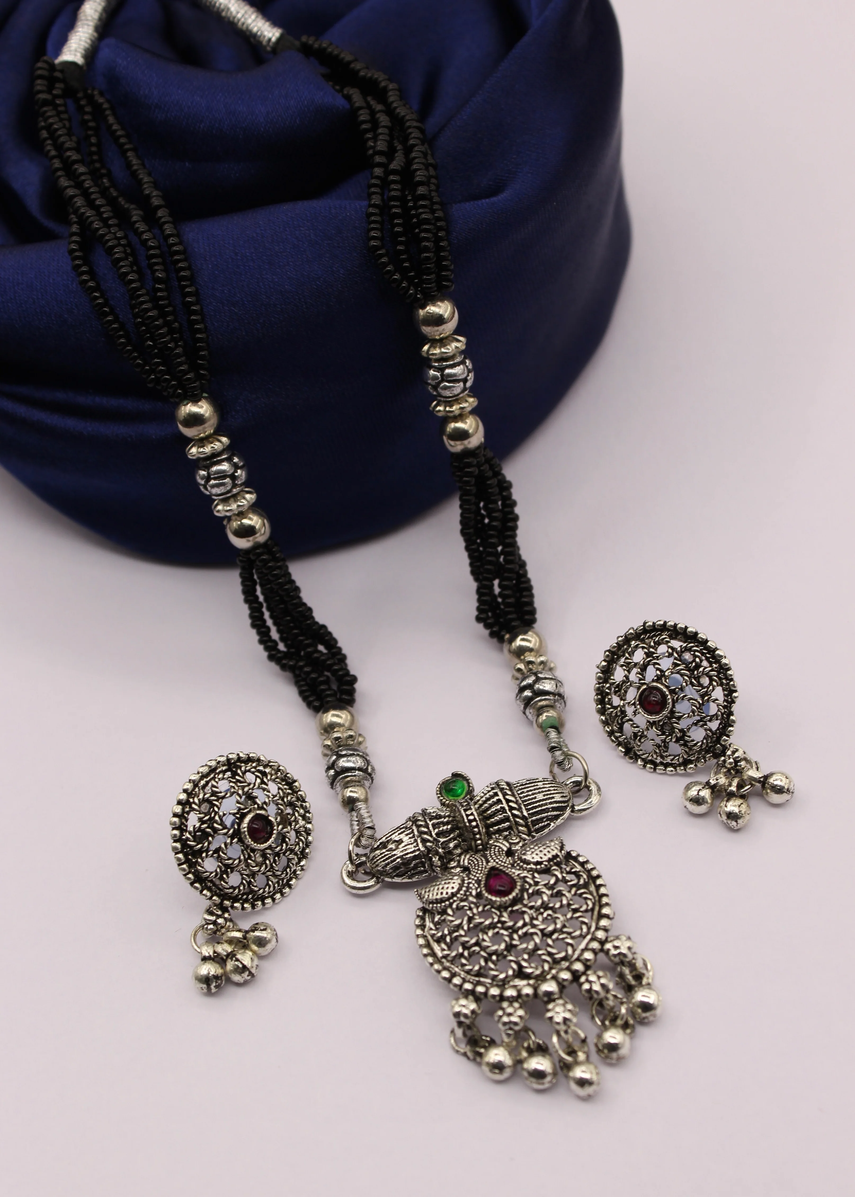 PEACOCK OXIDISED MANGALSUTRA - Image 3