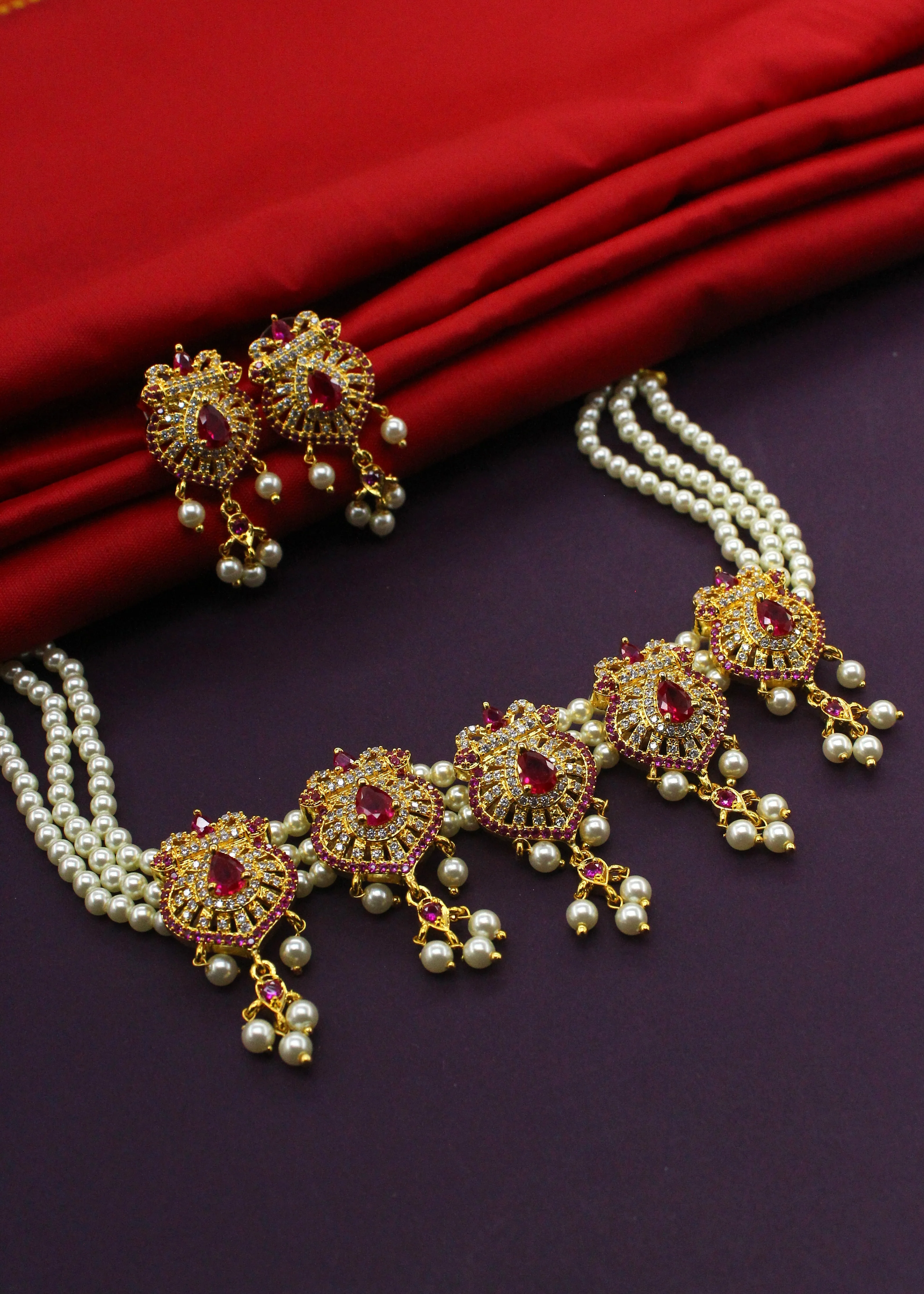GLOSSY MOTI CHOKER SET - Image 5