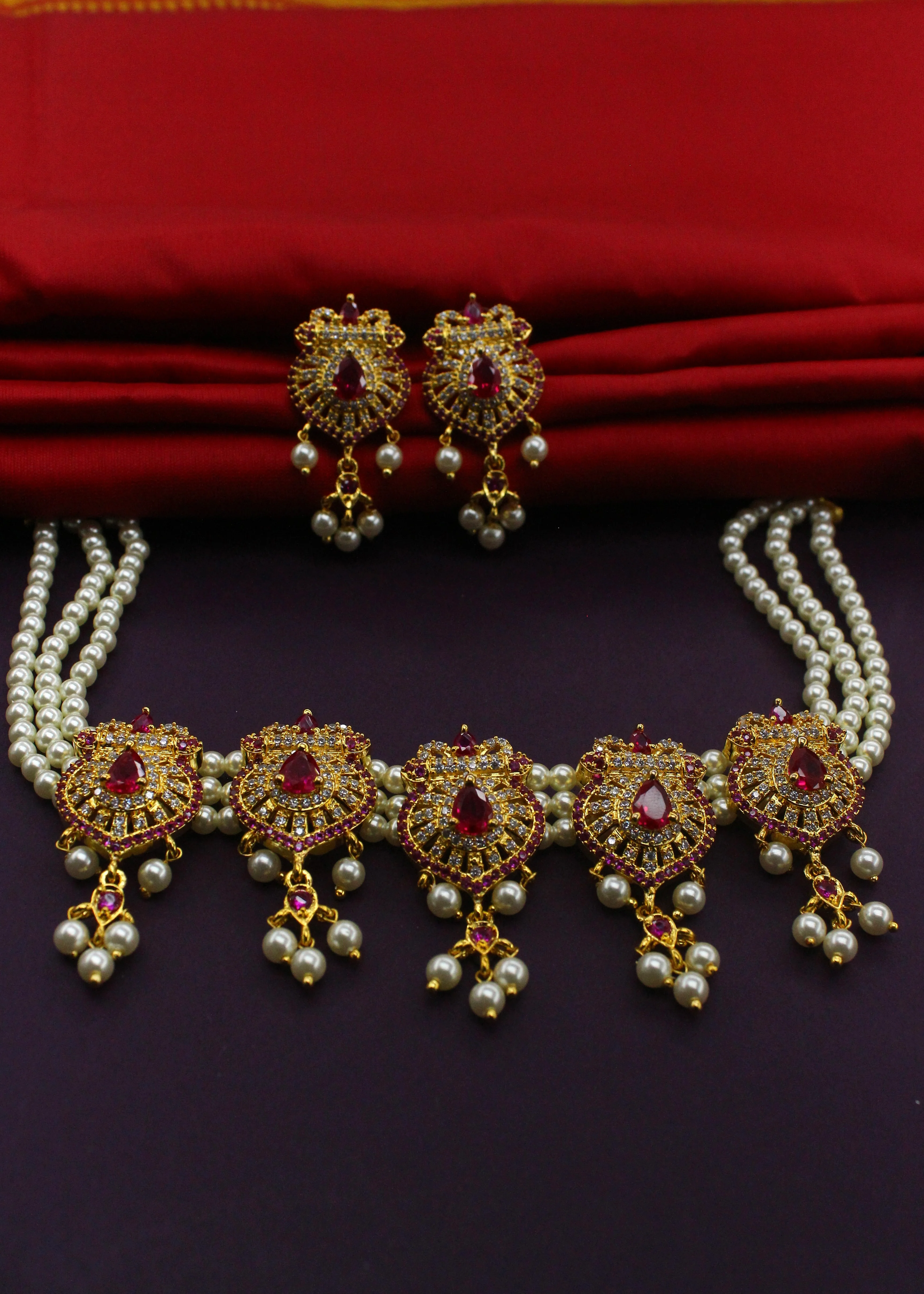 GLOSSY MOTI CHOKER SET - Image 6