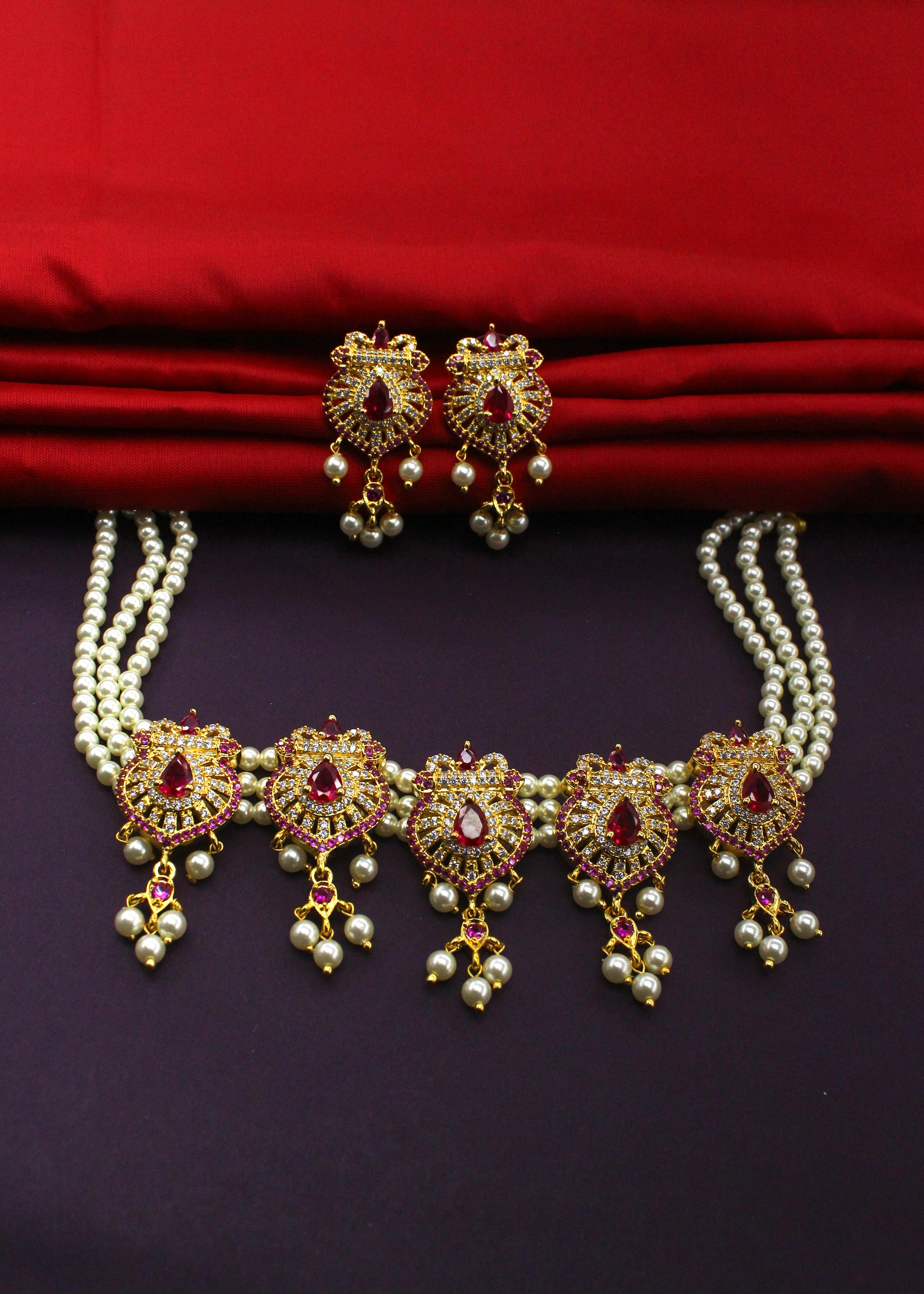 GLOSSY MOTI CHOKER SET - Image 8