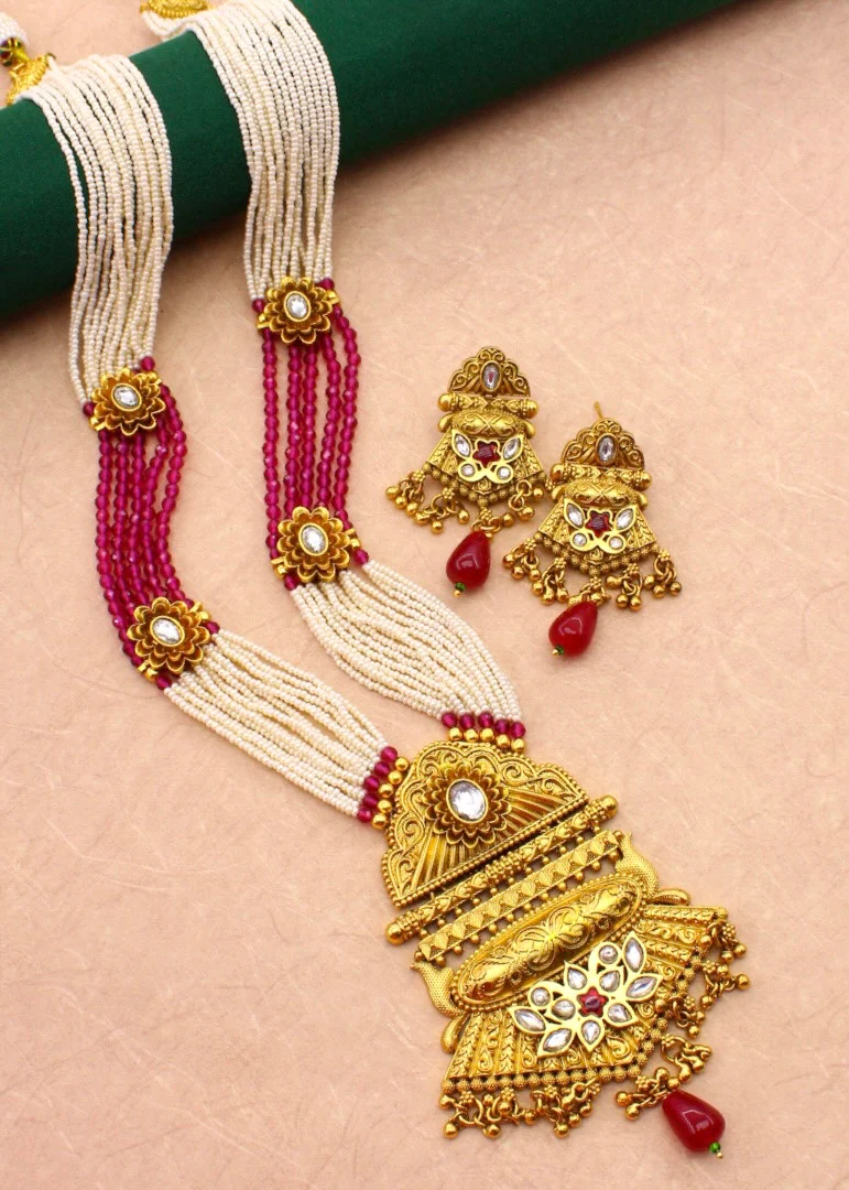 GORGEOUS RAJWADI MOTI NECKLACE - Image 2