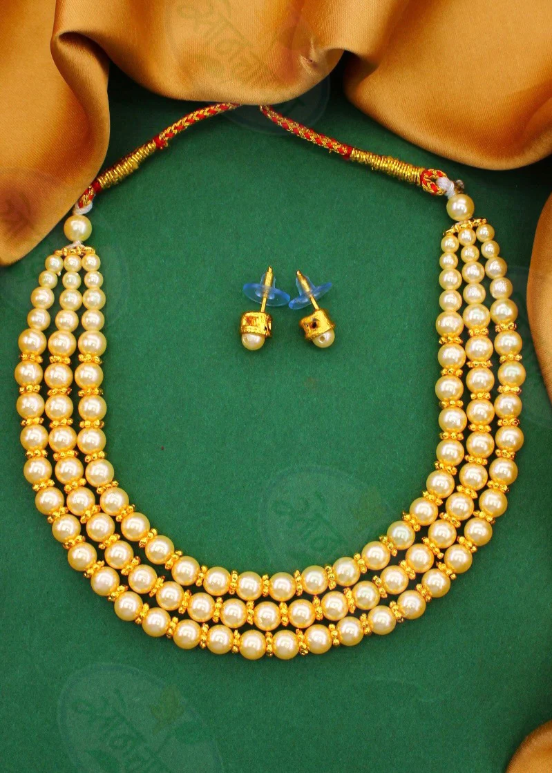 THREE LAYER MOTI NECKLACE - Image 2