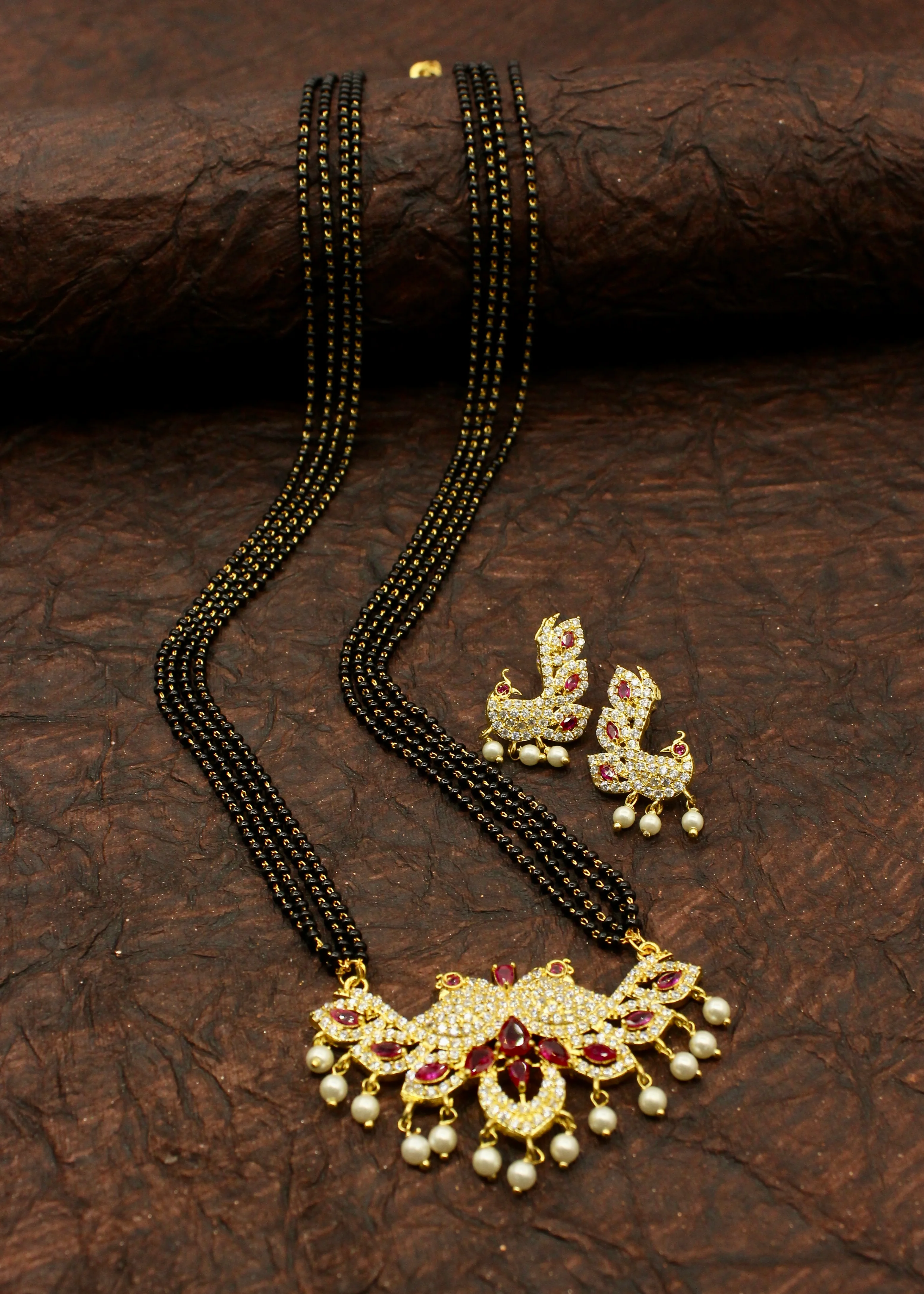OPULENT PEACOCK MOTI MANGALSUTRA - Image 2